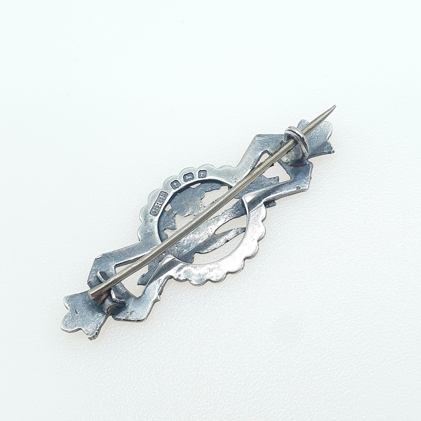 Antique Sterling Silver Bird Brooch Sweetheart Pin WW1 1918 Hallmark Gift Songbird Swallow Cute Jewelry Jewellery Womens Mens