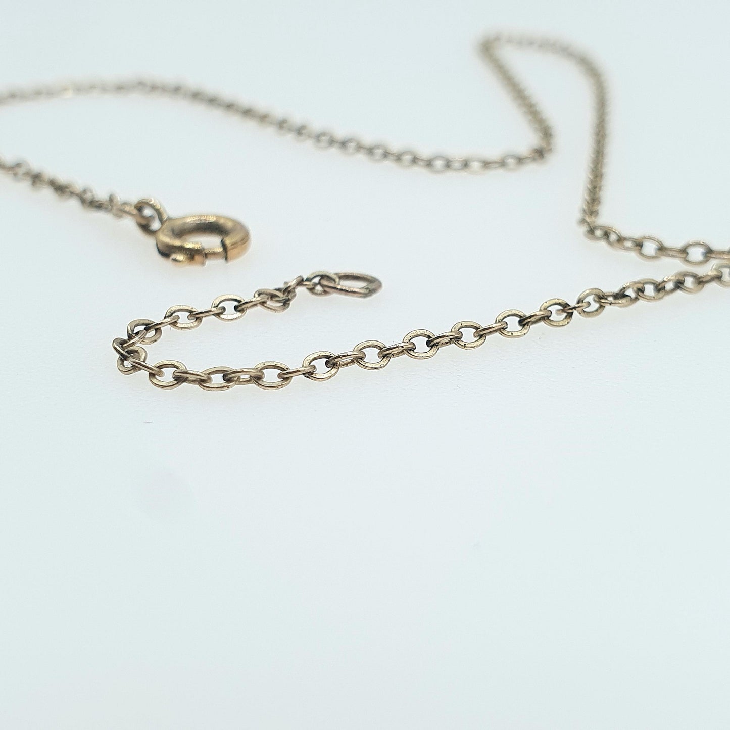 Antique Rolled Gold Cable Link Chain Necklace Gold Filled Oval Trace Links 42cm 1.47g Vintage Jewelry Jewellery