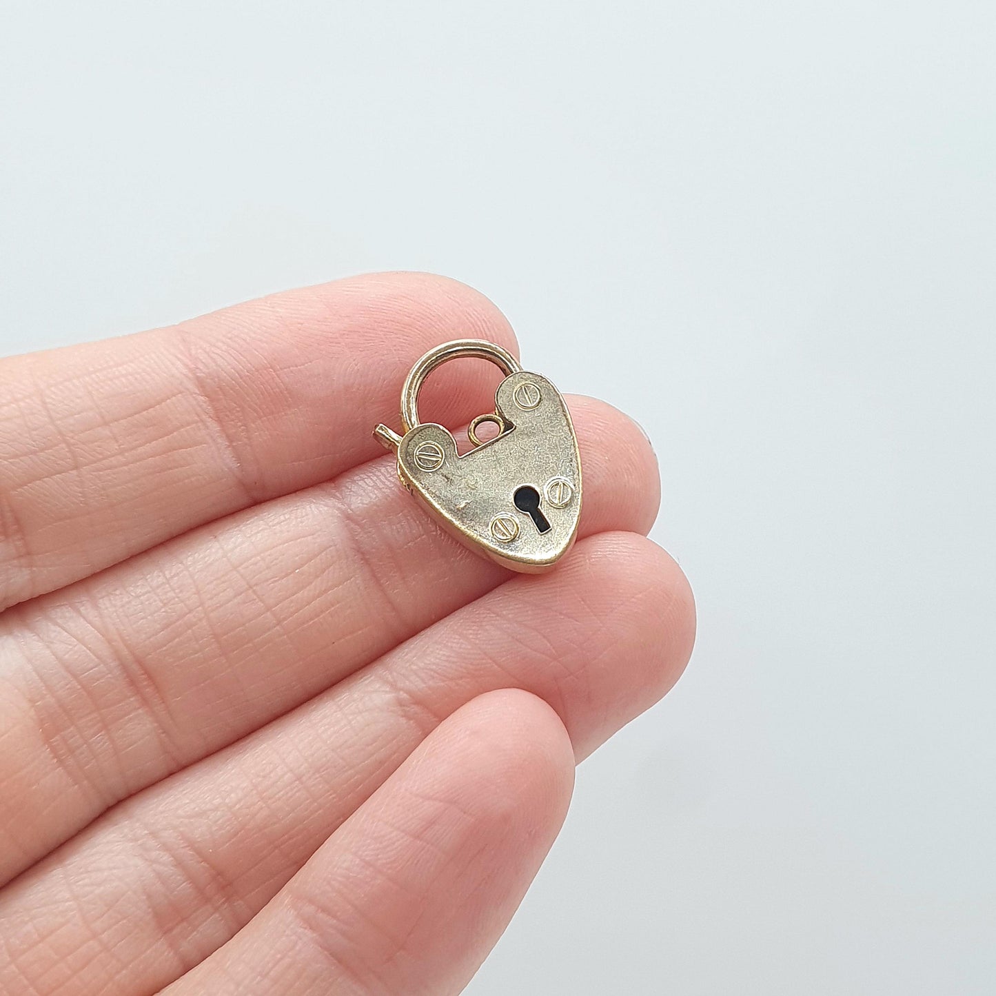 Antique Victorian Rolled Gold Padlock Clasp Heart Lock Charm Gold Filled Lock Bracelet Necklace Pendant Vintage Jewelry Jewellery