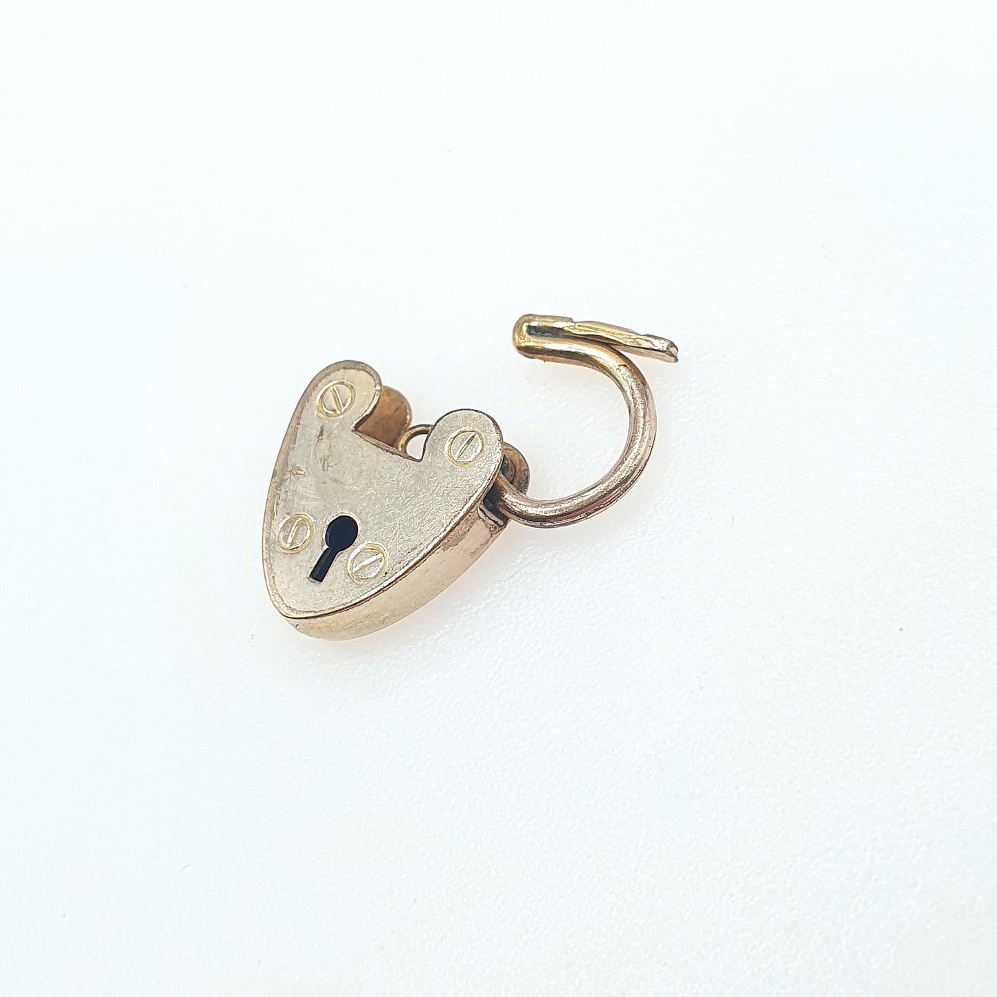 Antique Victorian Rolled Gold Padlock Clasp Heart Lock Charm Gold Filled Lock Bracelet Necklace Pendant Vintage Jewelry Jewellery