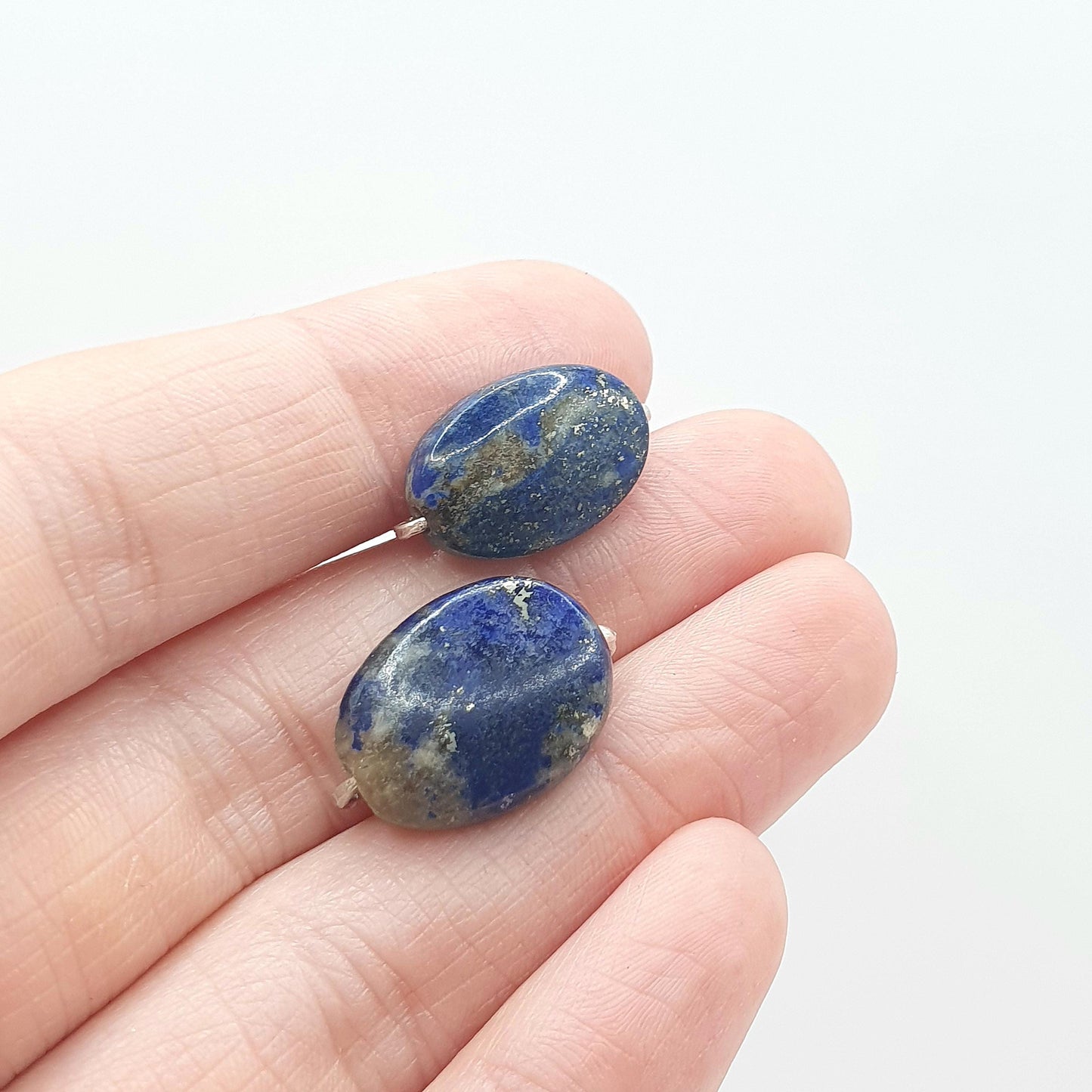 Vintage Solid Silver Lapis Lazuli Cuff Links Brutalist Style Bar Link Genuine Gemstone Blue Cufflinks Jewelry Mens Jewellery