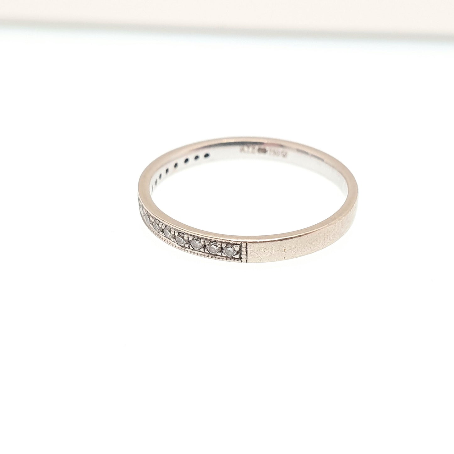 Vintage 18ct Gold Diamond Ring Half Eternity White Gold Natural Diamonds Wedding Womens Engagement Jewelry Jewellery
