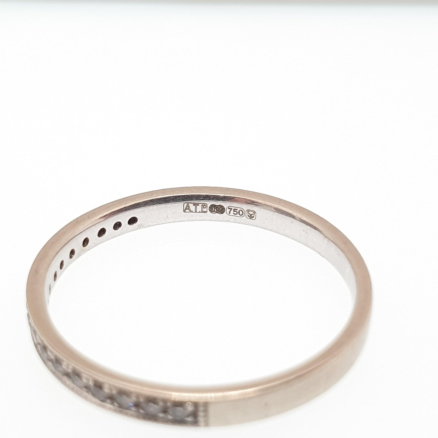 Vintage 18ct Gold Diamond Ring Half Eternity White Gold Natural Diamonds Wedding Womens Engagement Jewelry Jewellery