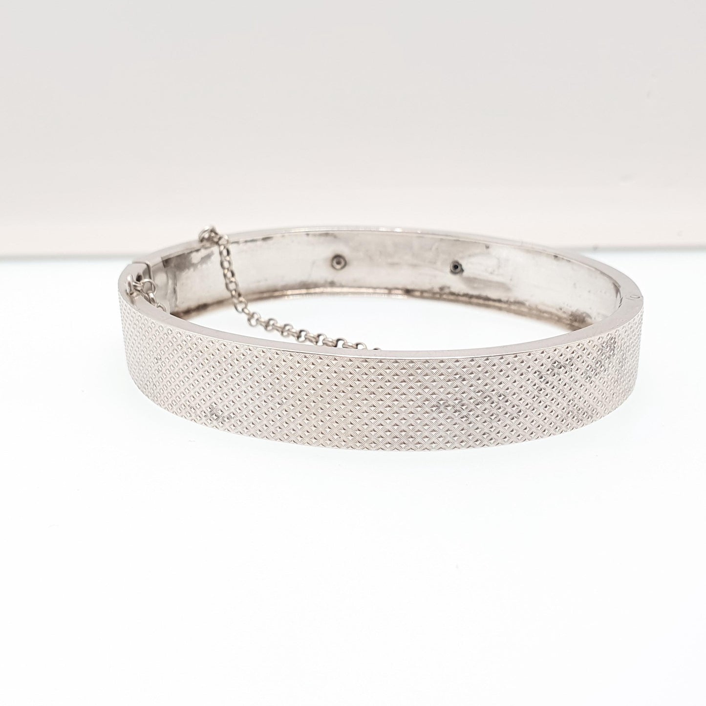 Antique Victorian Solid Silver Garnet & Paste Snap Bangle Bracelet Dimpled Effect 800 Stamp 14.46g Vintage Womens Jewelry