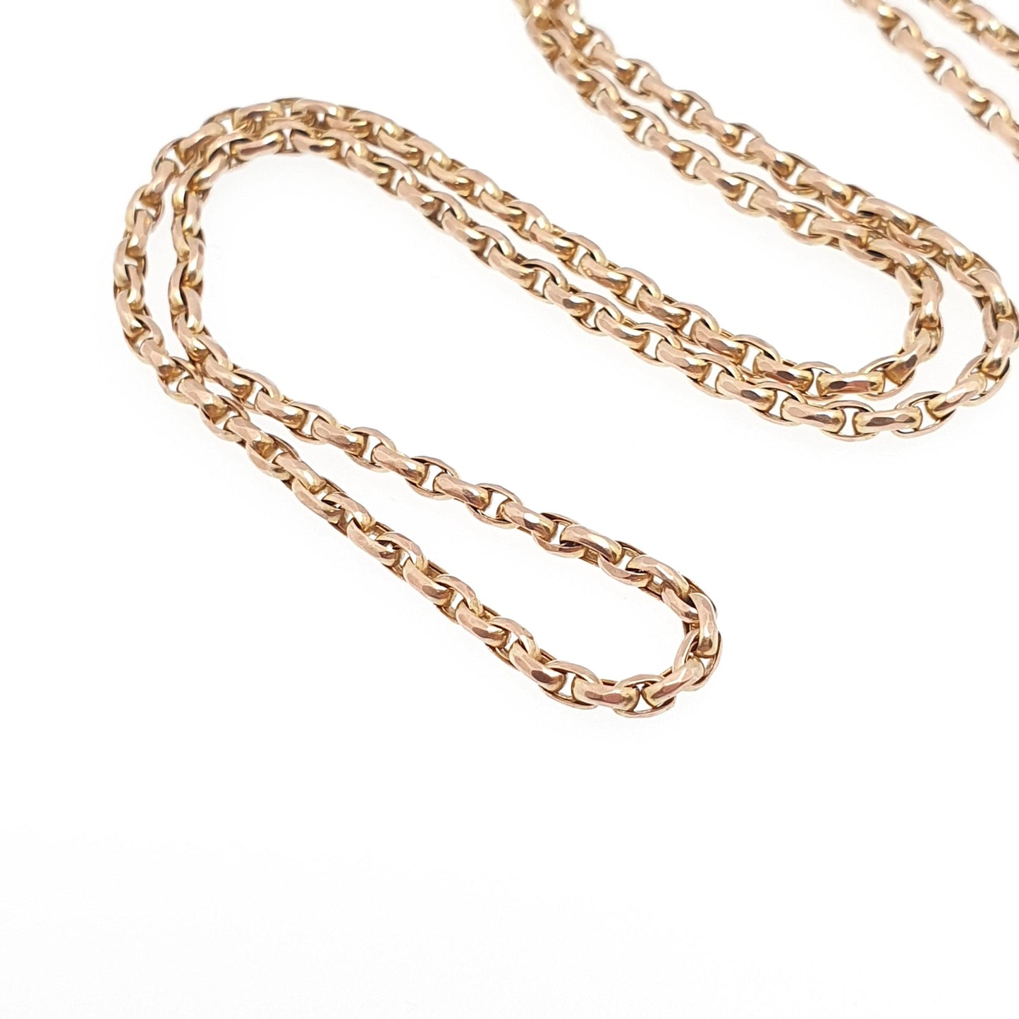 Antique Victorian 9ct Rose Gold Chain Necklace Belcher Cable Link Solid 9k Vintage 4.84g