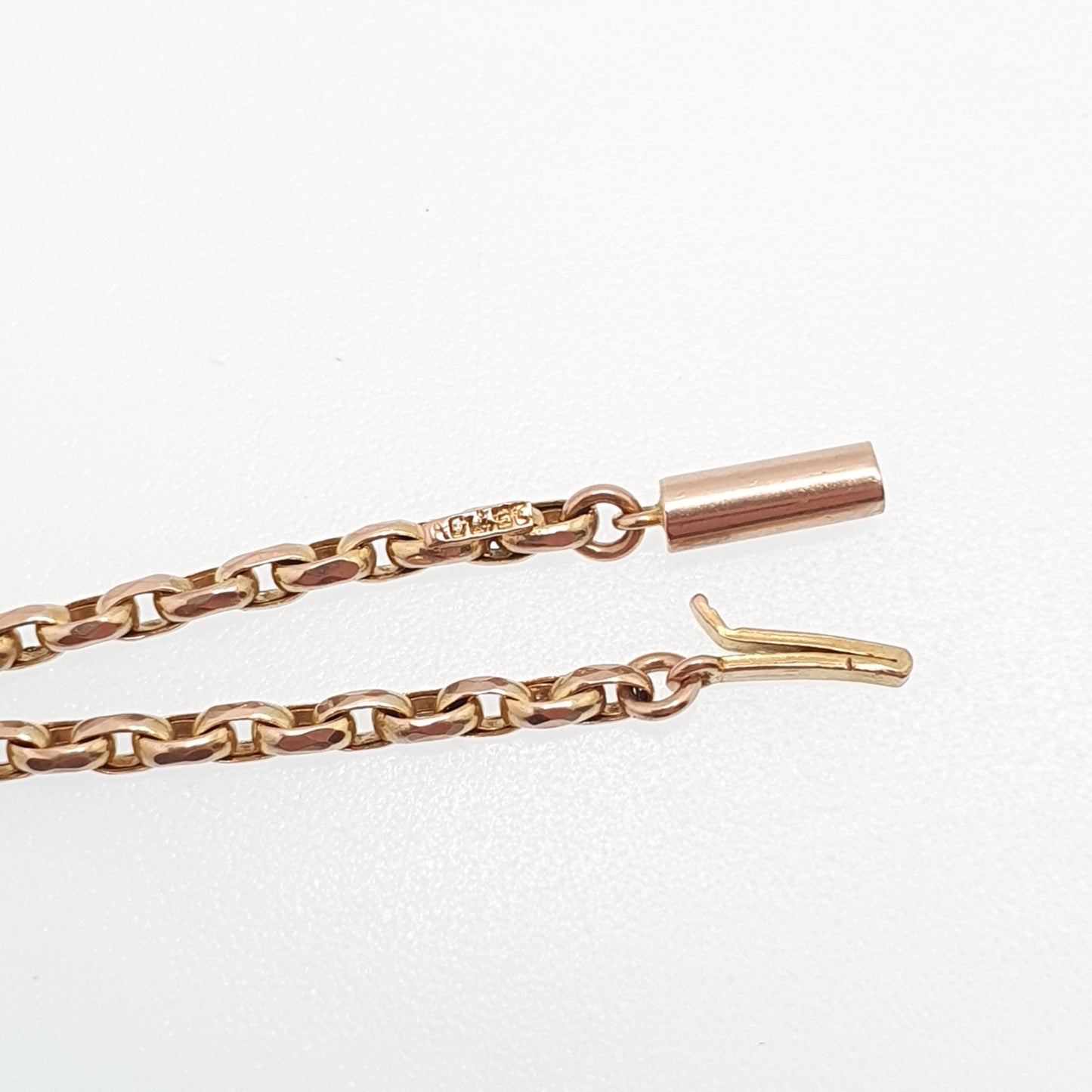 Antique Victorian 9ct Rose Gold Chain Necklace Belcher Cable Link Solid 9k Vintage 4.84g