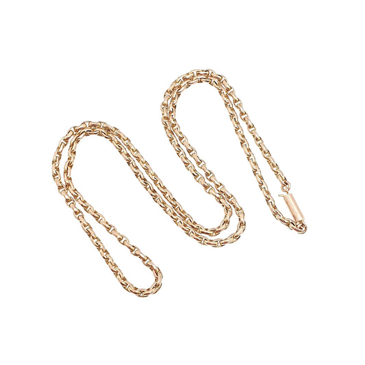 Antique Victorian 9ct Rose Gold Chain Necklace Belcher Cable Link Solid 9k Vintage 4.84g