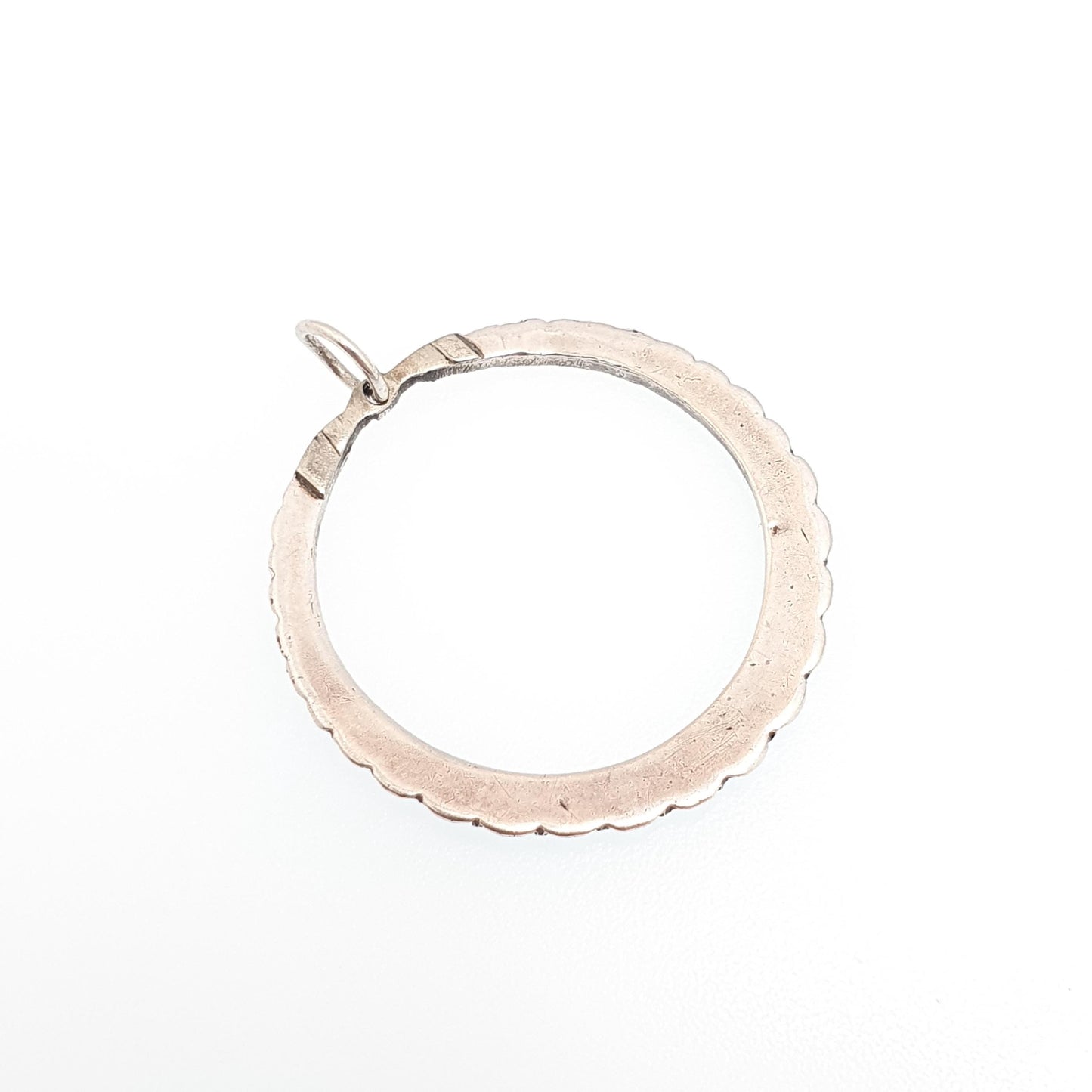 Antique Solid Silver Turquoise Circle Pendant Necklace Victorian Natural Gemstones Round Infinity Womens Jewellery Jewelry