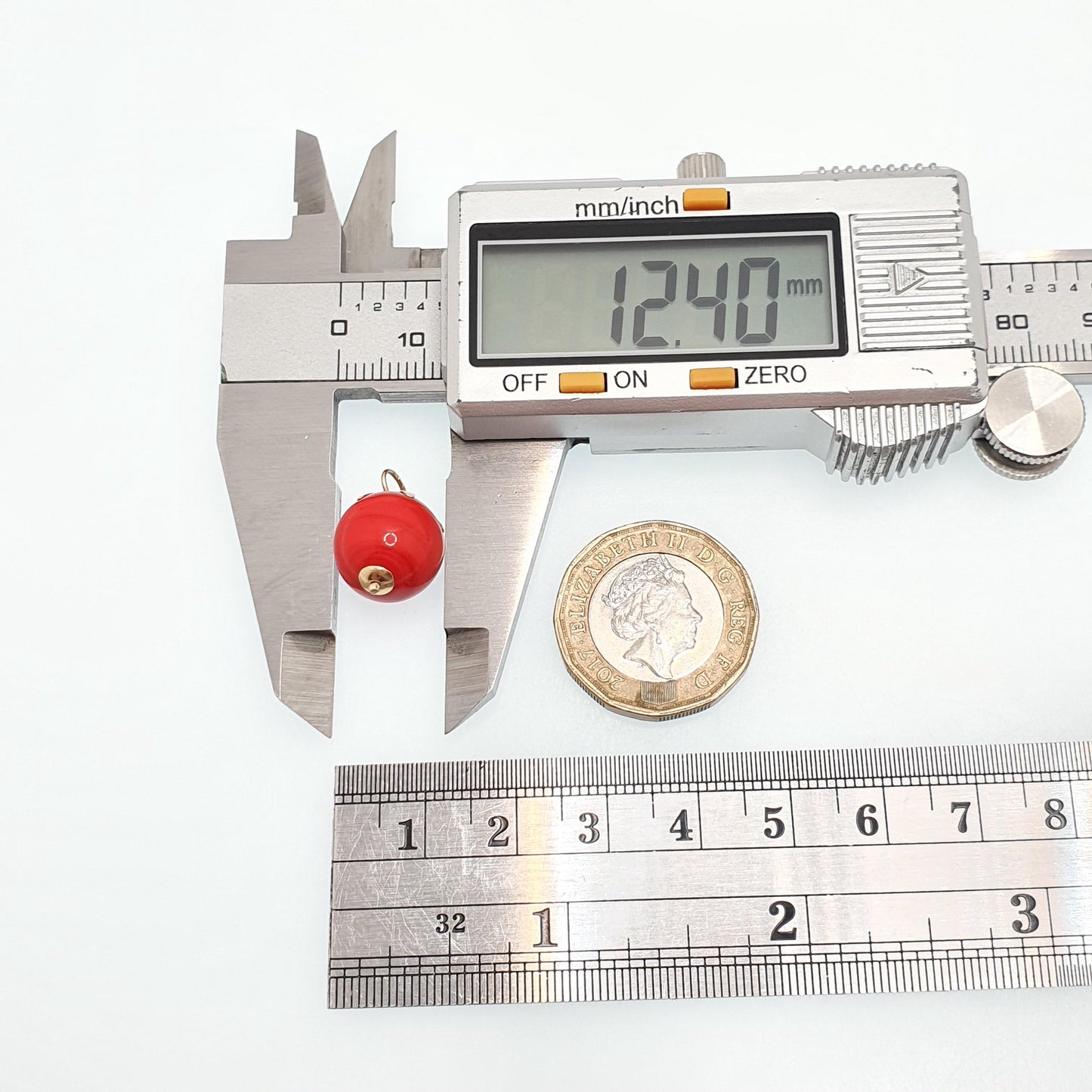 Vintage 18ct Gold Tomato Pendant Charm Venetian Murano Glass Bead Red Necklace Solid 750 18k Italian Retro Womens Jewelry Jewellery