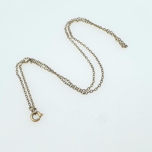 Antique Rolled Gold Cable Link Chain Necklace Gold Filled Oval Trace Links 42cm 1.47g Vintage Jewelry Jewellery
