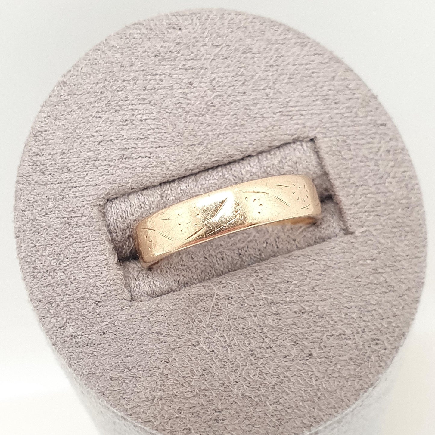 Vintage 9ct 9kt Gold Band Ring Wedding Engraved Solid 9k Stacking Stacker Mens Womens Jewelry Jewellery