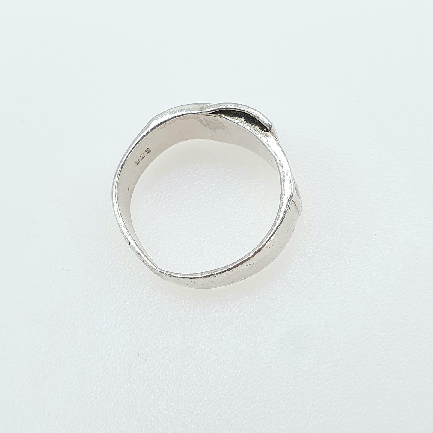 Vintage Sterling Silver Belt Buckle Ring Band Stacker Stacking Unisex Womens Mens Jewelry Jewellery UK O US 7.25