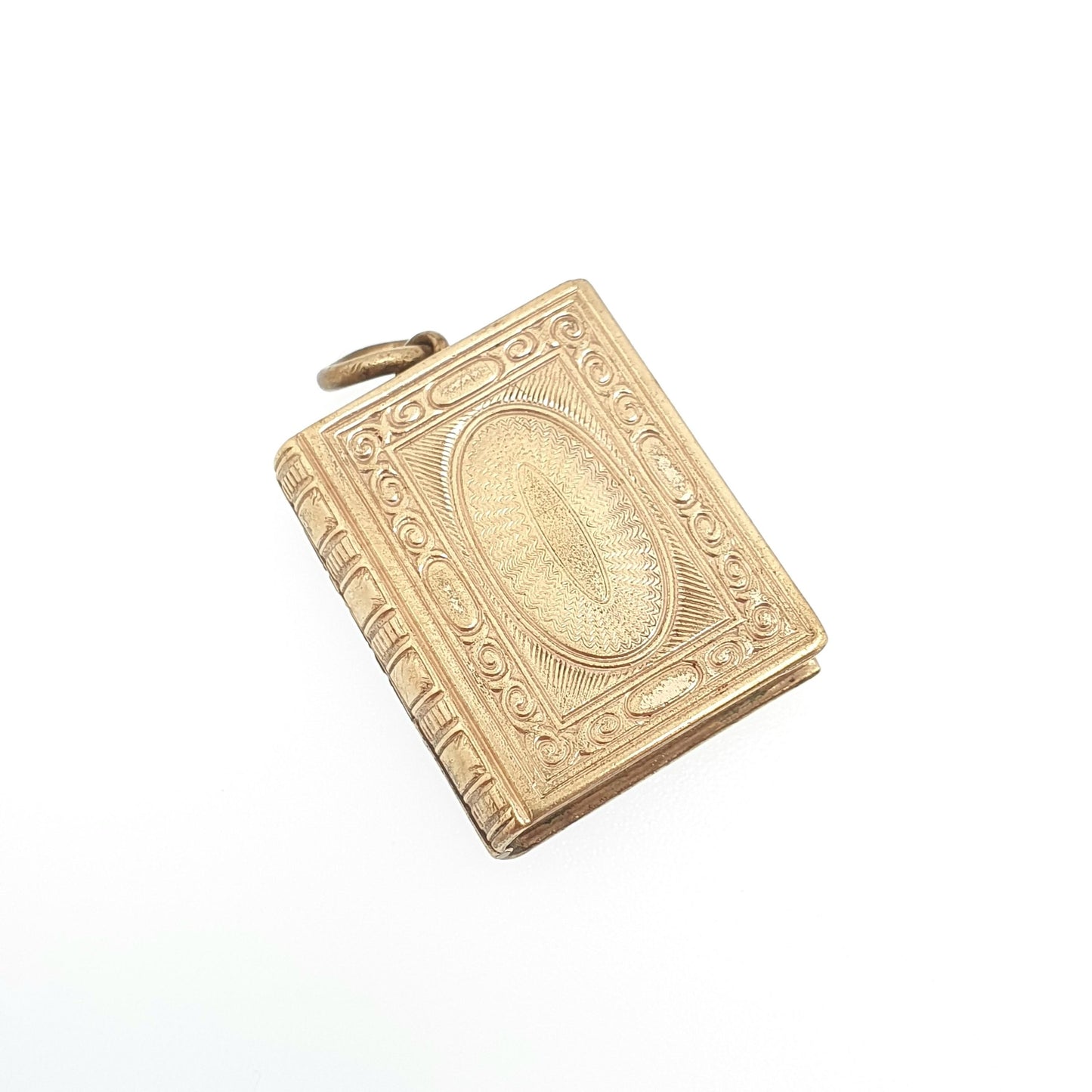 Antique Rolled Gold Book Locket Pendant Victorian Triple Picture Three Photo Gold Filled Vintage Necklace Jewelry Womens Jewellery
