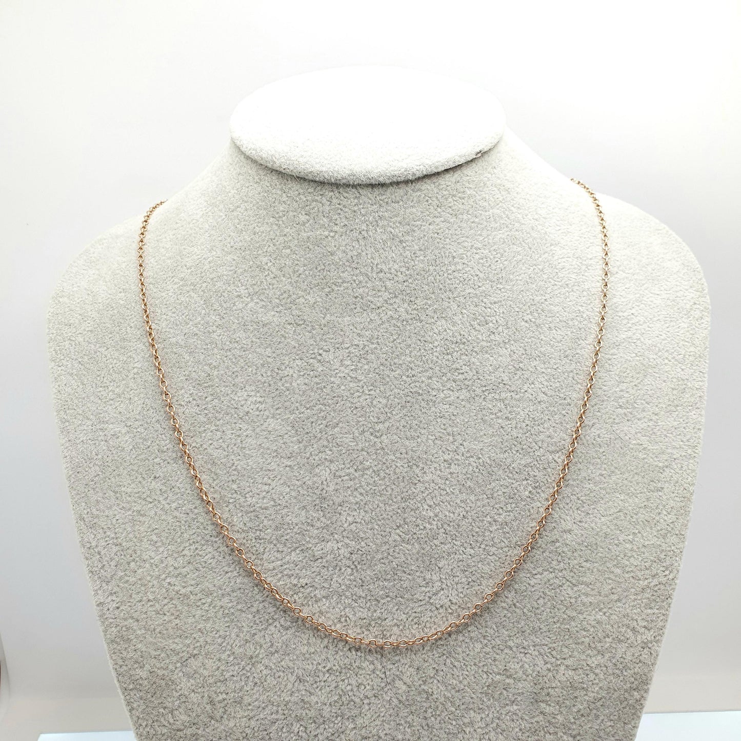 Antique 9ct 9k Rose Gold Chain Necklace Cable Trace Link Victorian 54cm 21.2" 5.42g Solid 9kt 375 Vintage Jewelry Jewelry