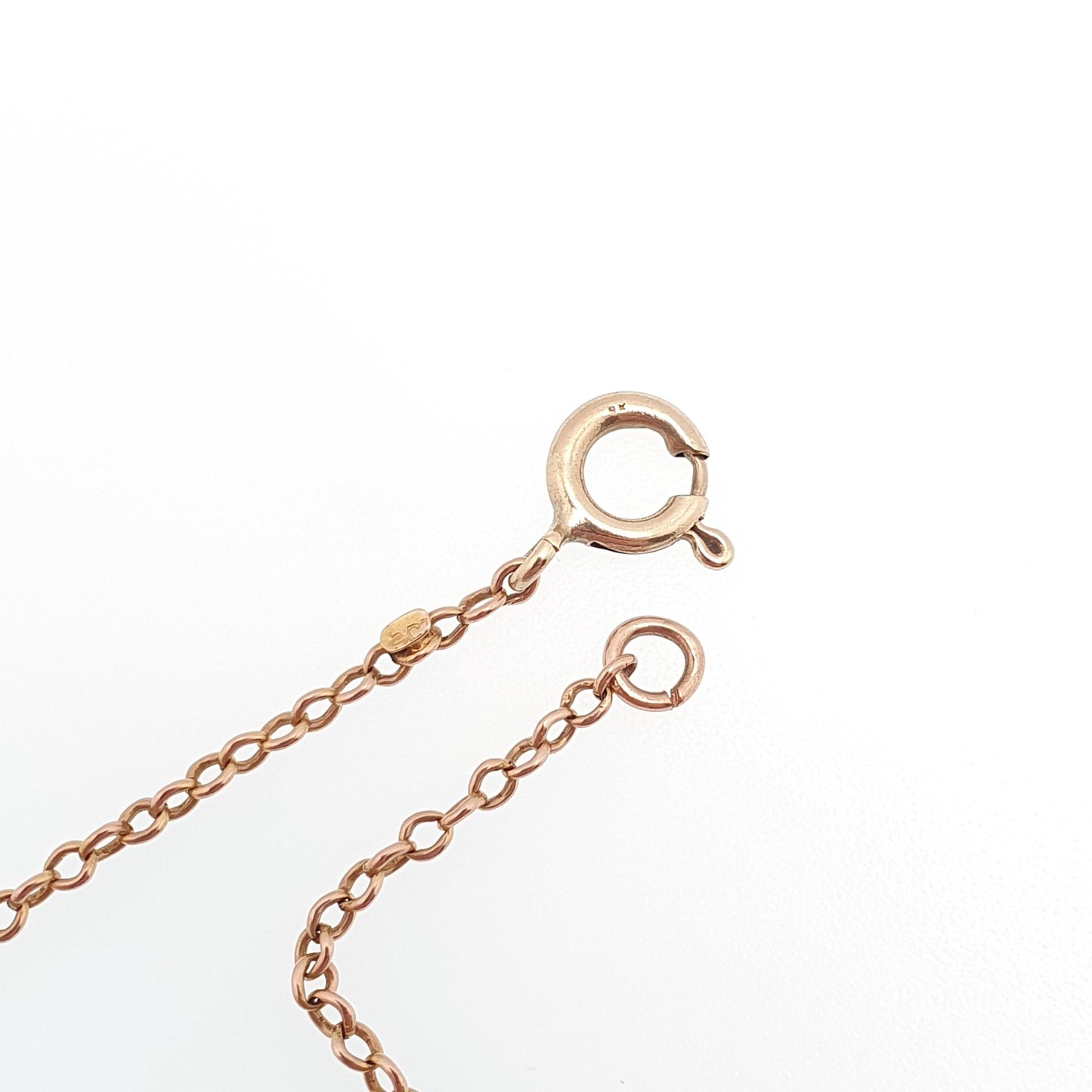 Antique 9ct 9k Rose Gold Chain Necklace Cable Trace Link Victorian 54cm 21.2" 5.42g Solid 9kt 375 Vintage Jewelry Jewelry