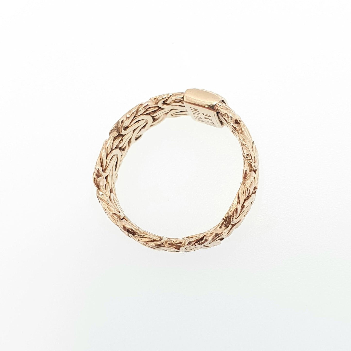 Vintage 9ct 9kt Gold Band Ring MILOR Italian Designer Woven Hammered Solid 375 9k Yellow Womens