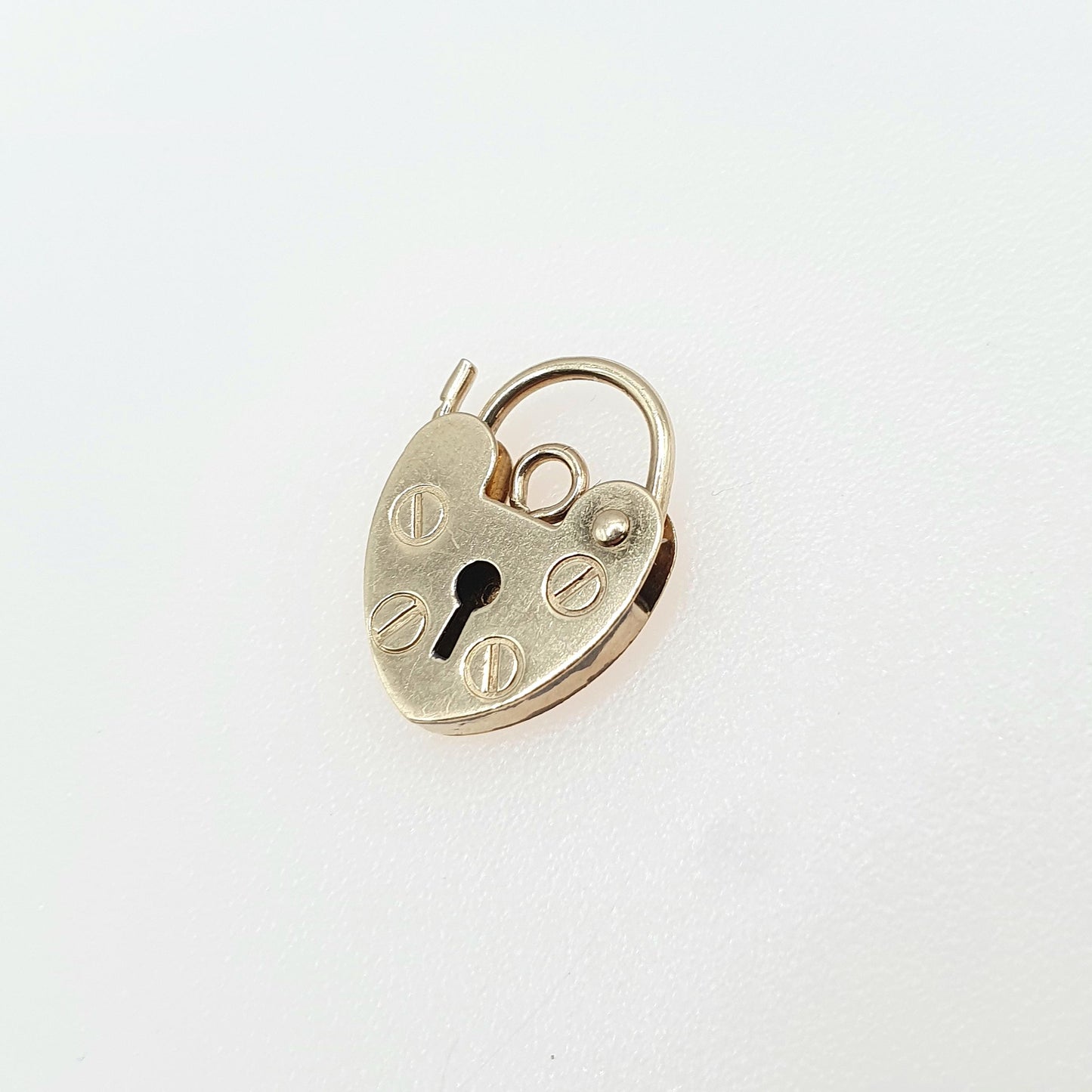 Vintage 9ct Gold Padlock Clasp Charm Solid 9kt 9k Necklace Bracelet Heart Jewelry Jewellery
