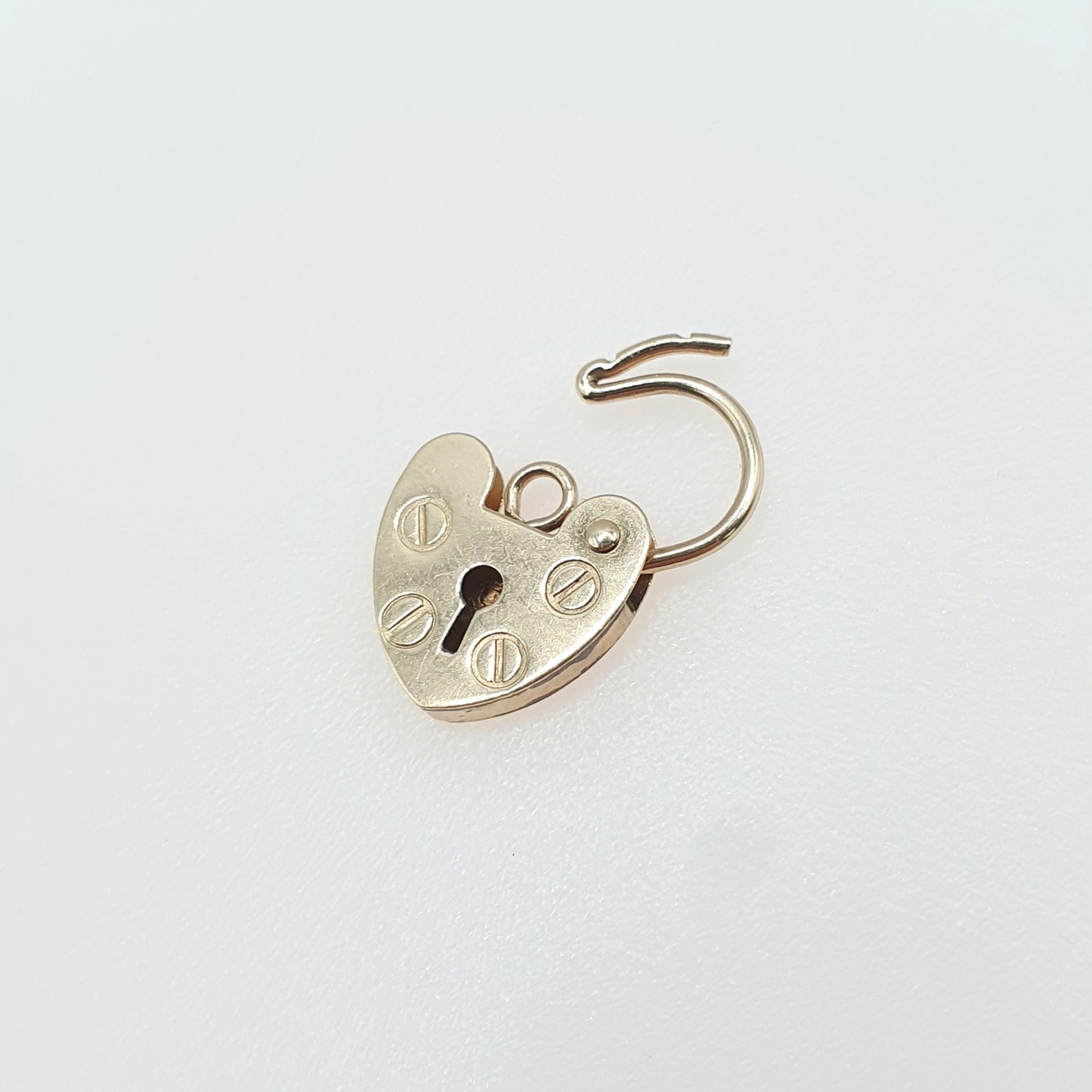 Vintage 9ct Gold Padlock Clasp Charm Solid 9kt 9k Necklace Bracelet Heart Jewelry Jewellery