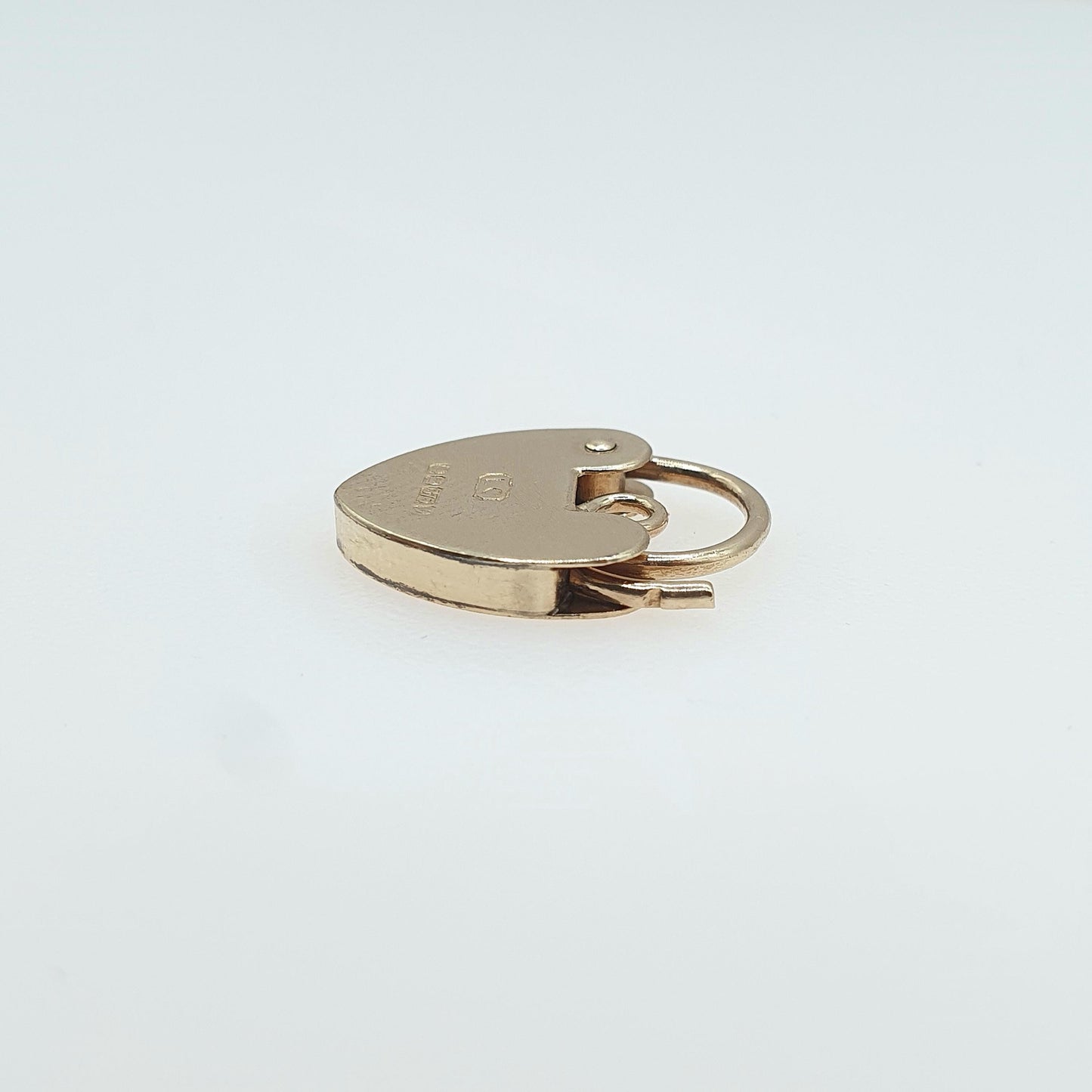 Vintage 9ct Gold Padlock Clasp Charm Solid 9kt 9k Necklace Bracelet Heart Jewelry Jewellery
