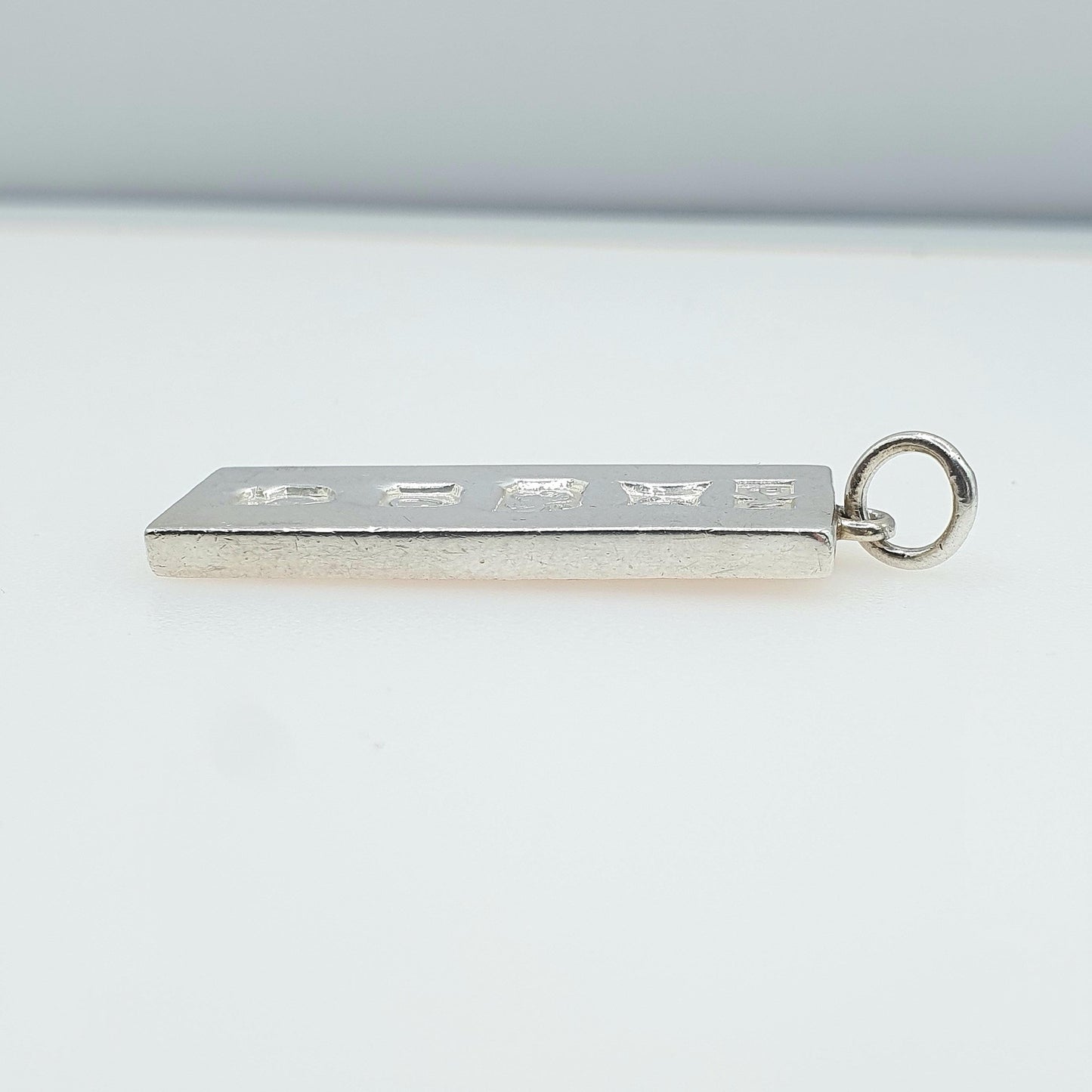 Vintage Sterling Silver Ingot Pendant Bar Necklace Queen Elizabeth 2nd Solid 925 Royal Family Monarchy Womens Jewellery Jewelry