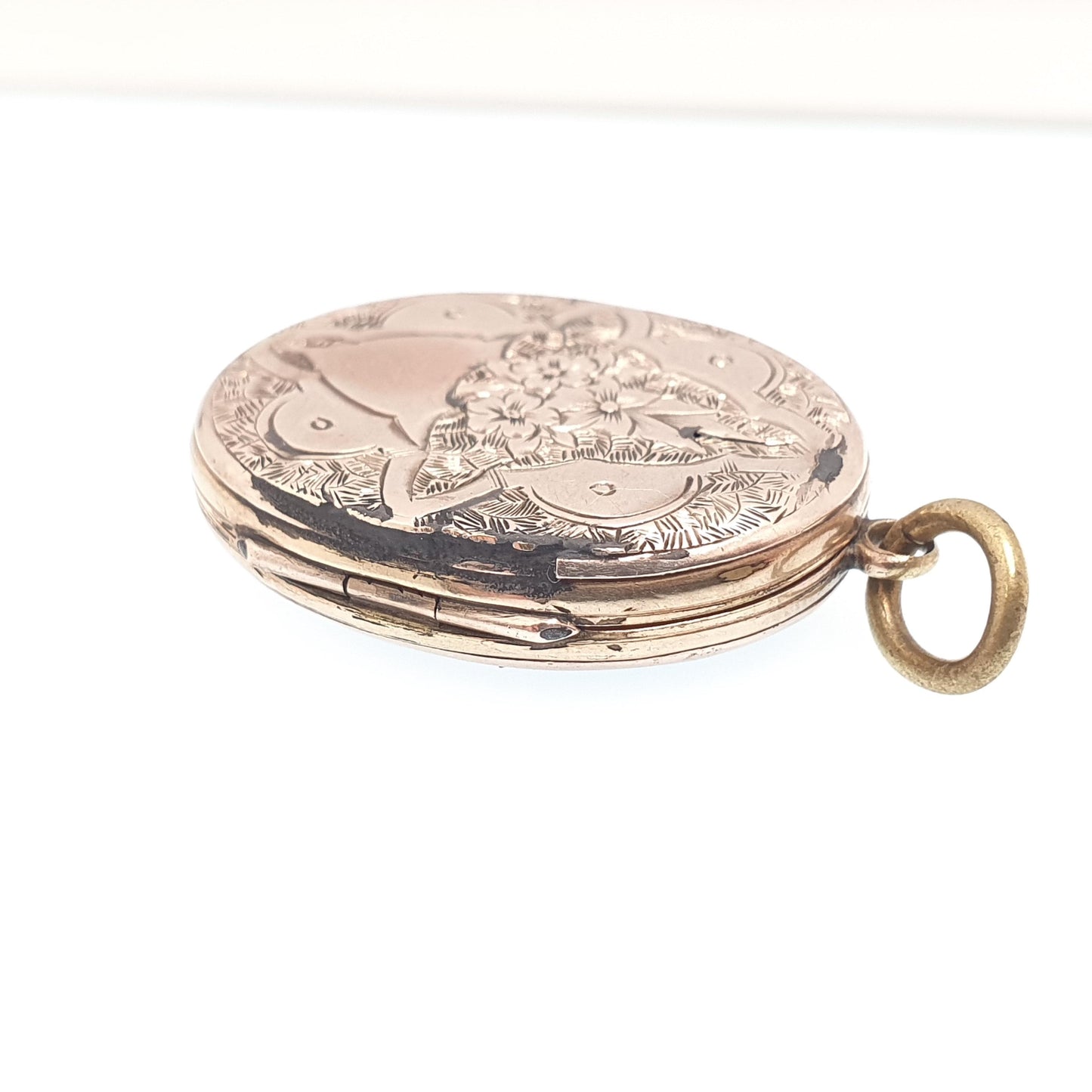 Antique 9ct Gold Coral & Seed Pearl Locket Back and Front Sky Blue Enamel Victorian Necklace Pendant 9k 9kt