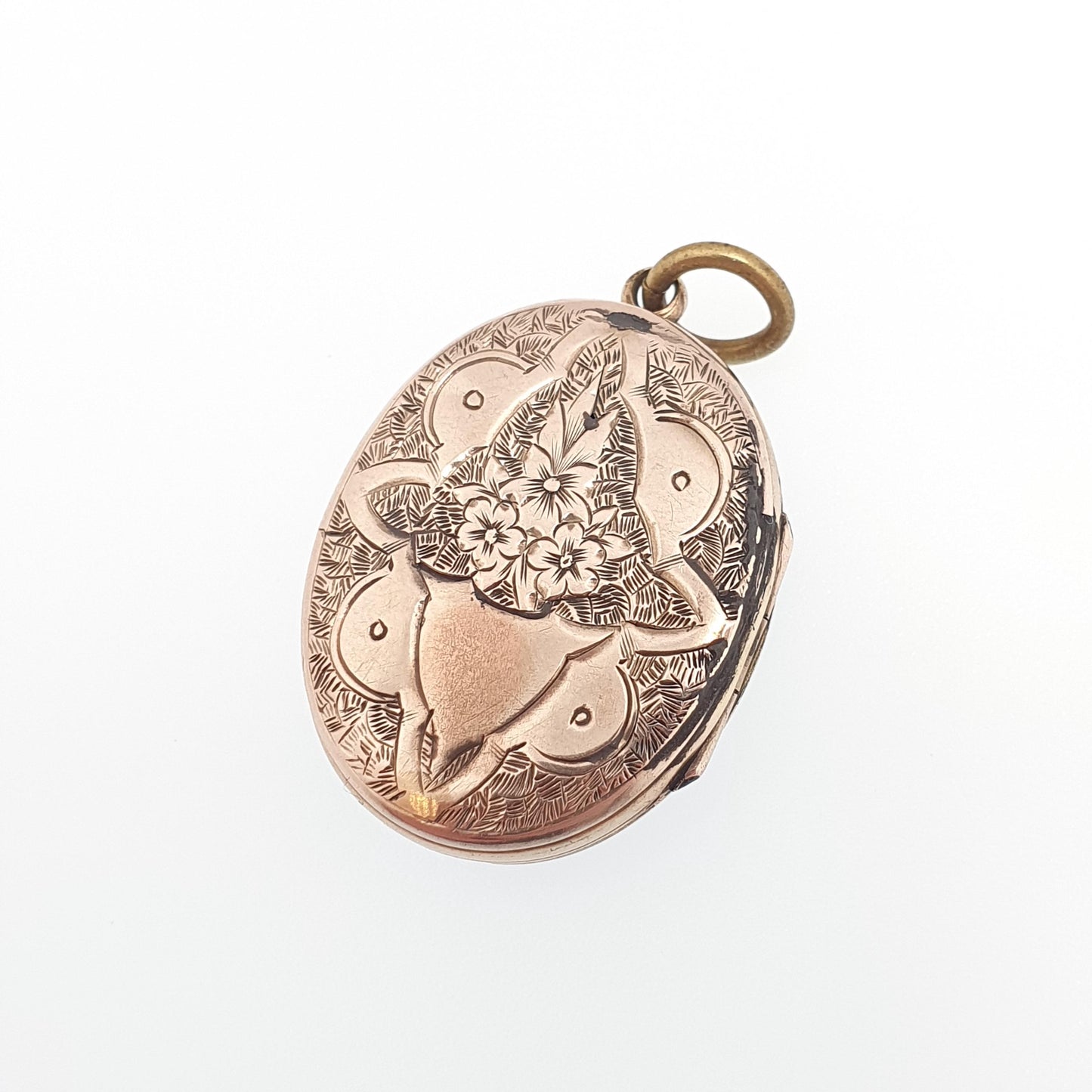 Antique 9ct Gold Coral & Seed Pearl Locket Back and Front Sky Blue Enamel Victorian Necklace Pendant 9k 9kt