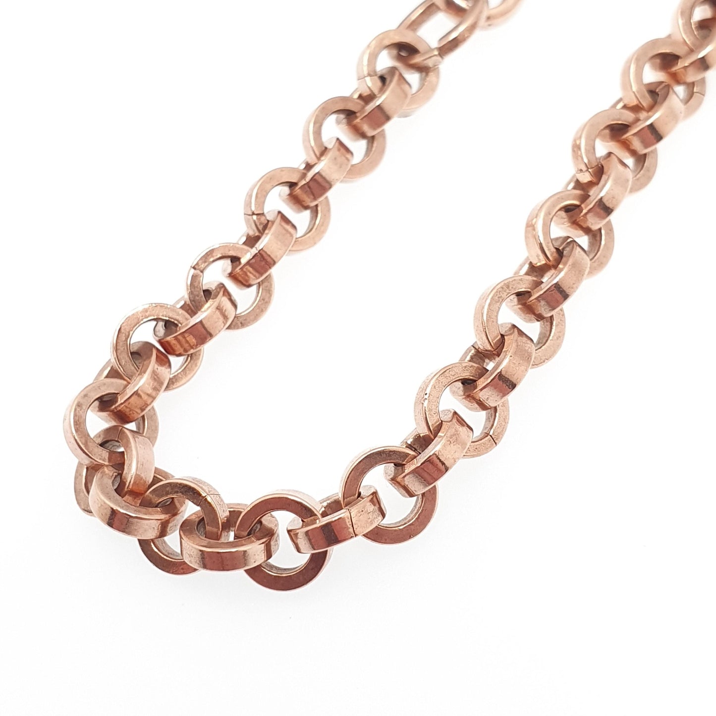 Antique Rolled Rose Gold Bracelet Dog Clip Albert Chain Rolo Belcher Link 19cm 7.5" 16.73g Jewelry Jewellery