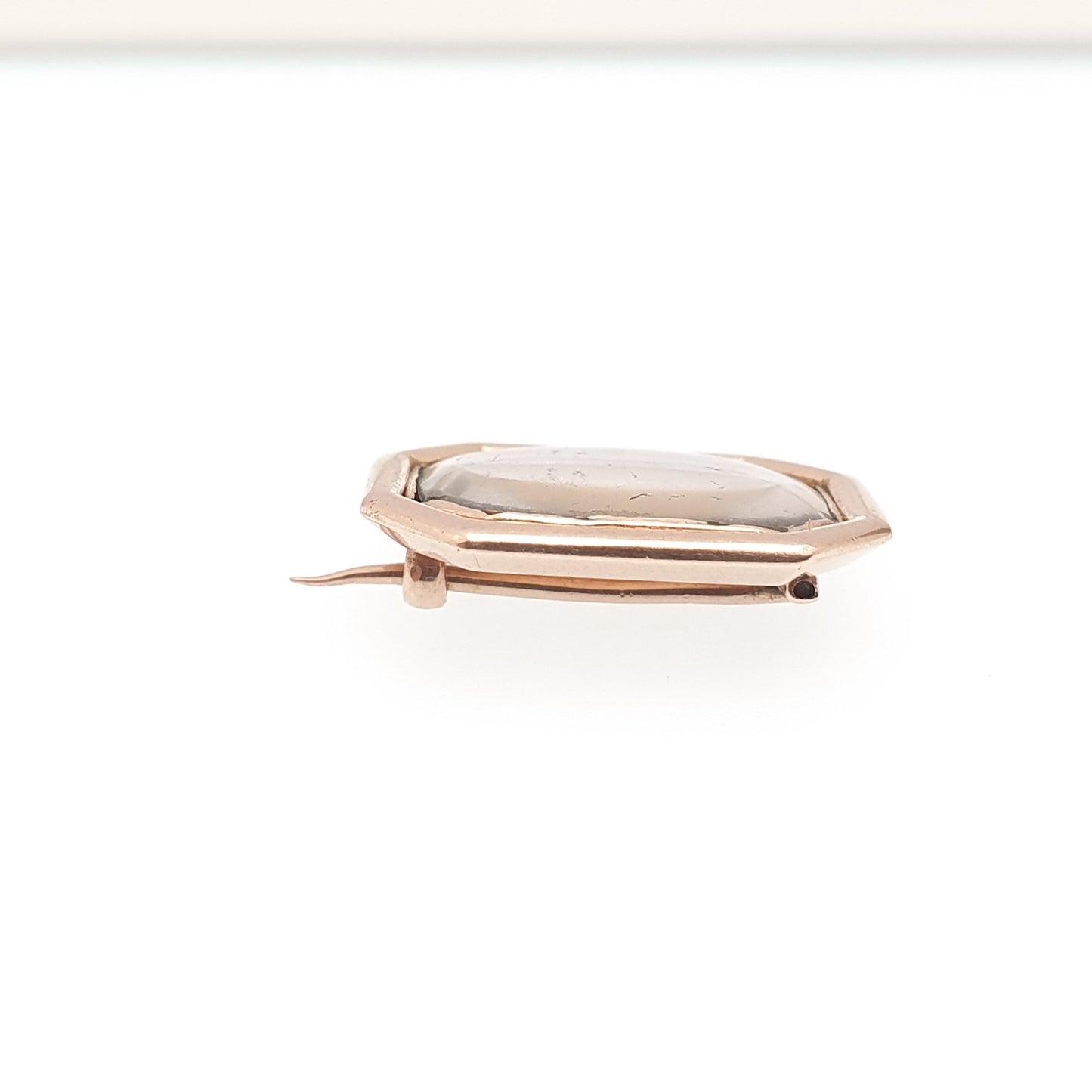 Antique 9ct Rose Gold Mourning Brooch Locket Braided Hair Solid 9k 375 Vintage Womens Jewellery Jewelry