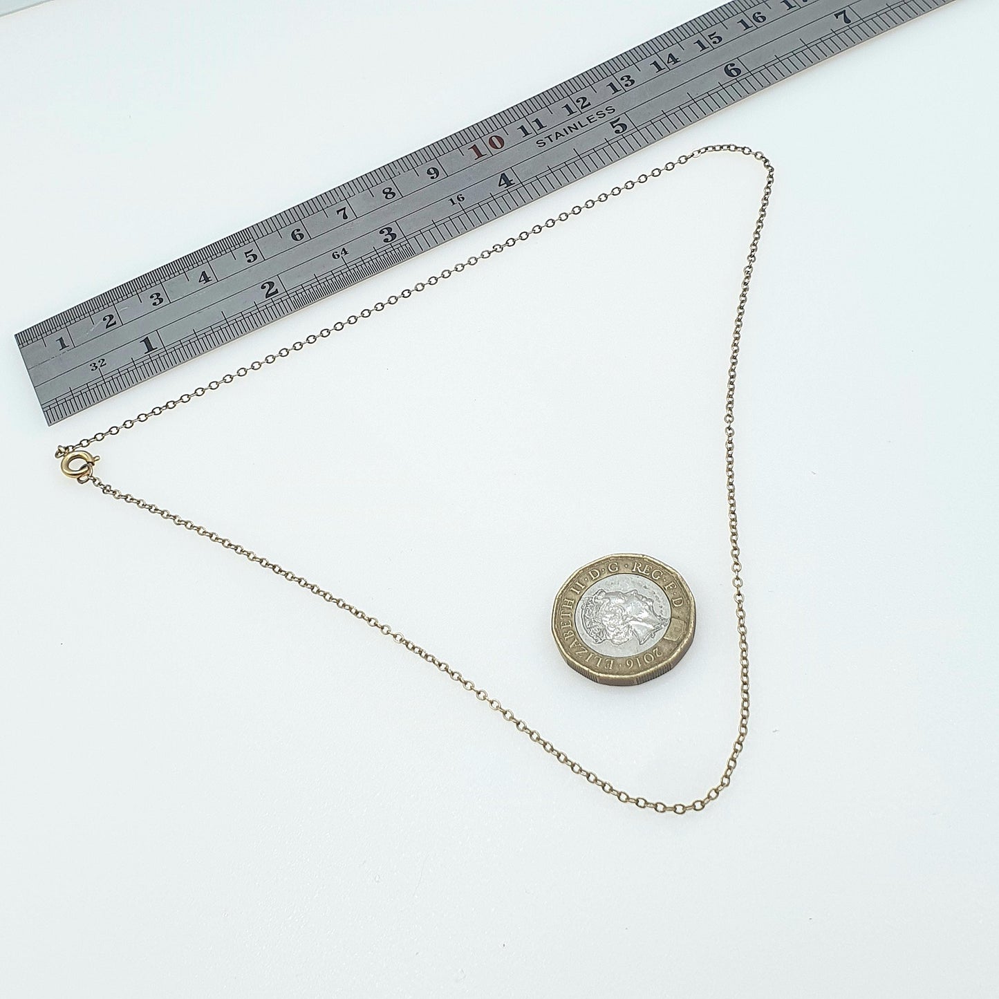 Antique Rolled Gold Cable Link Chain Necklace Gold Filled Oval Trace Links 42cm 1.47g Vintage Jewelry Jewellery