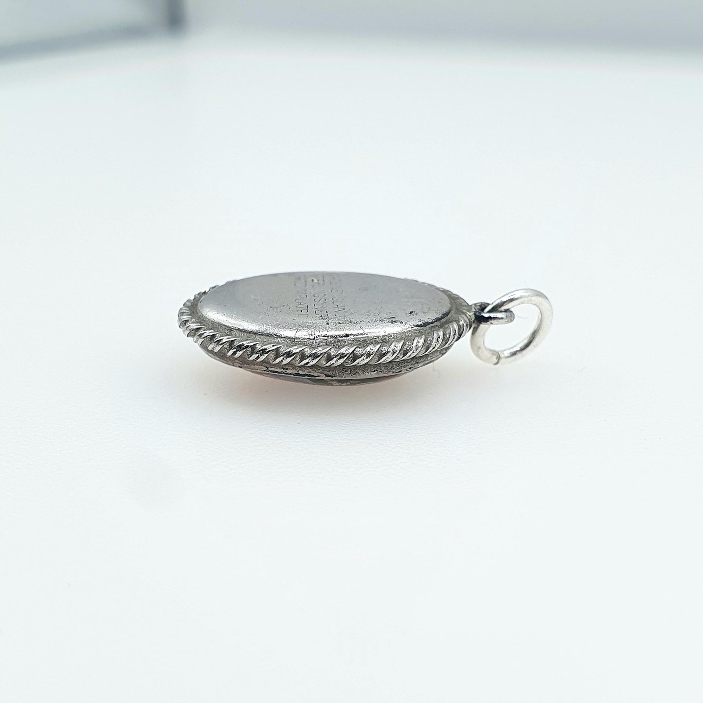 Antique Sterling Silver Butterfly Wing Pendant Painted with Lady TLM Art Deco Necklace Insect Vintage Jewellery Jewelry