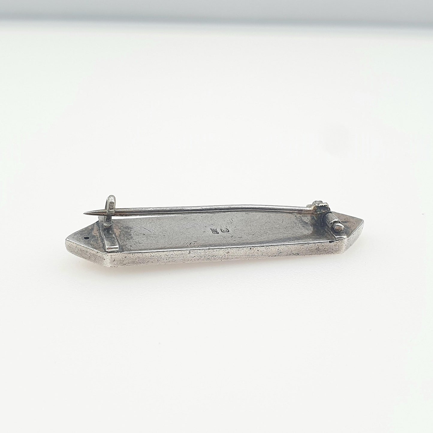 Antique Victorian Solid Silver Black Enamel and Seed Pearl Brooch Mourning Womens Ladies Jewelry Vintage Jewellery