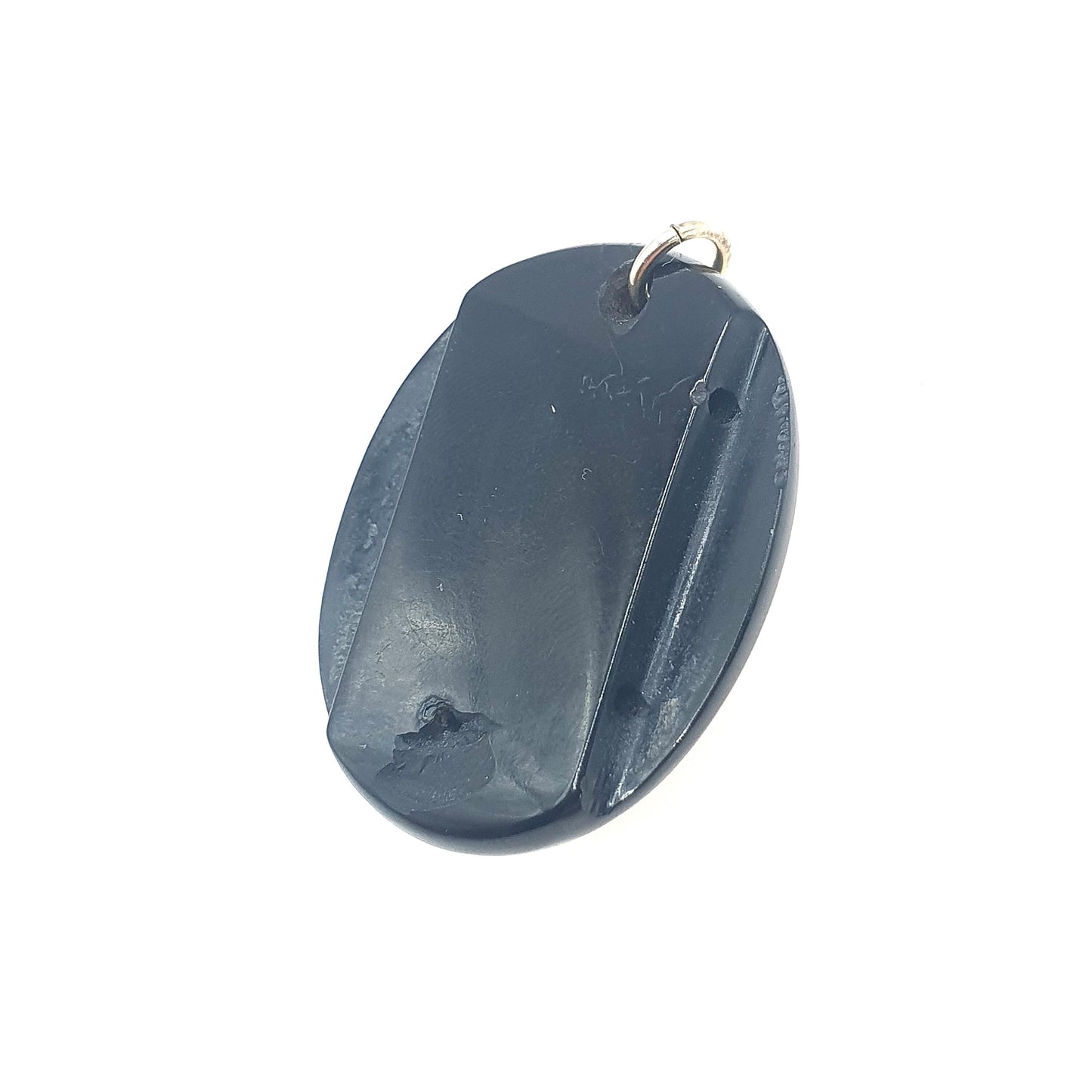 Antique Victorian Whitby Jet Pink Cameo Pendant Hand Carved Vintage Jewelry Jewellery Necklace Womens Unisex