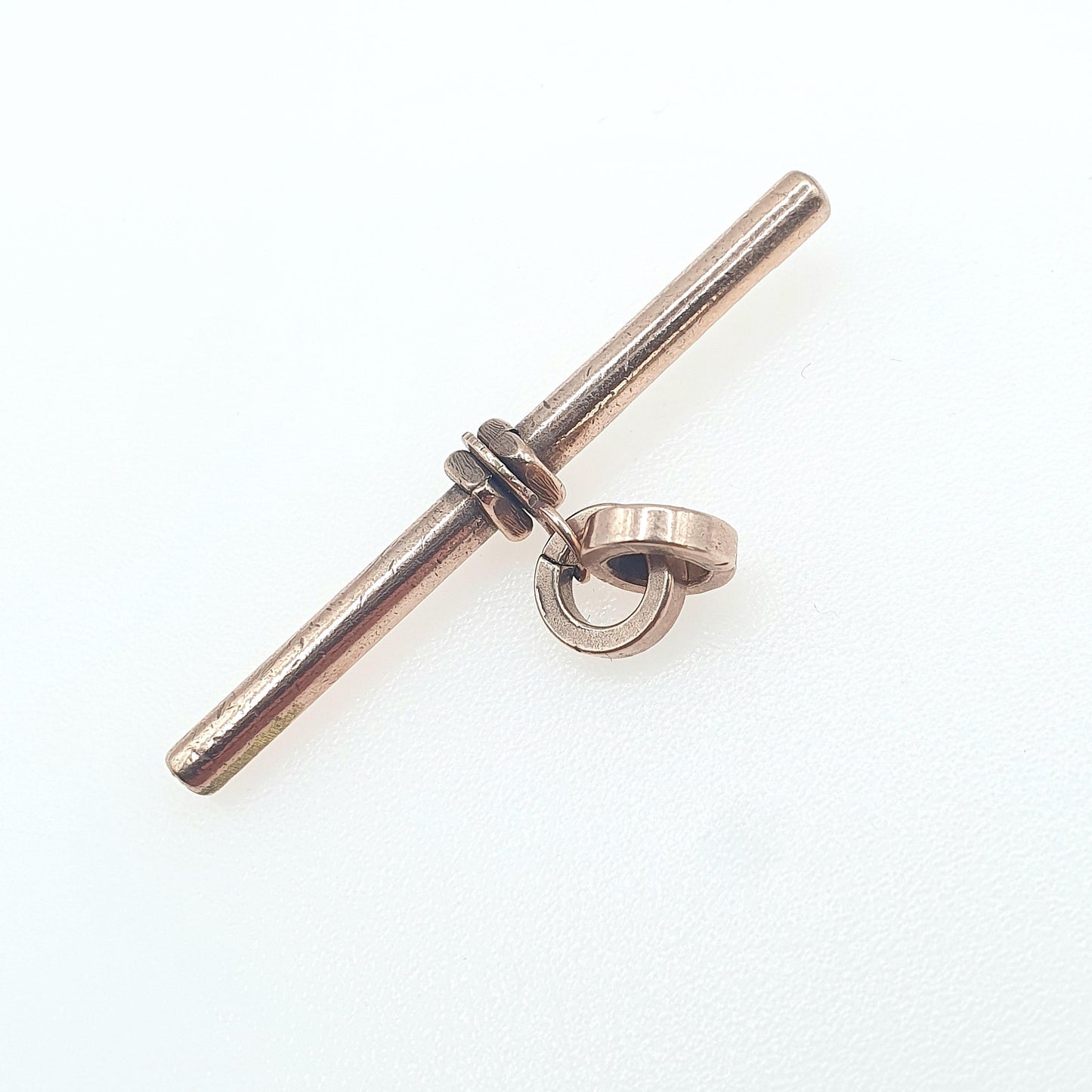 Antique Rose Rolled Gold T Bar Pendant Albert Chain Pocket Watch Gold Filled Charm Vintage Mens Womens Jewelry Jewellery