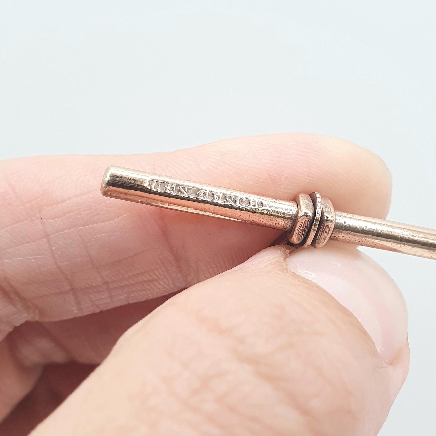 Antique Rose Rolled Gold T Bar Pendant Albert Chain Pocket Watch Gold Filled Charm Vintage Mens Womens Jewelry Jewellery