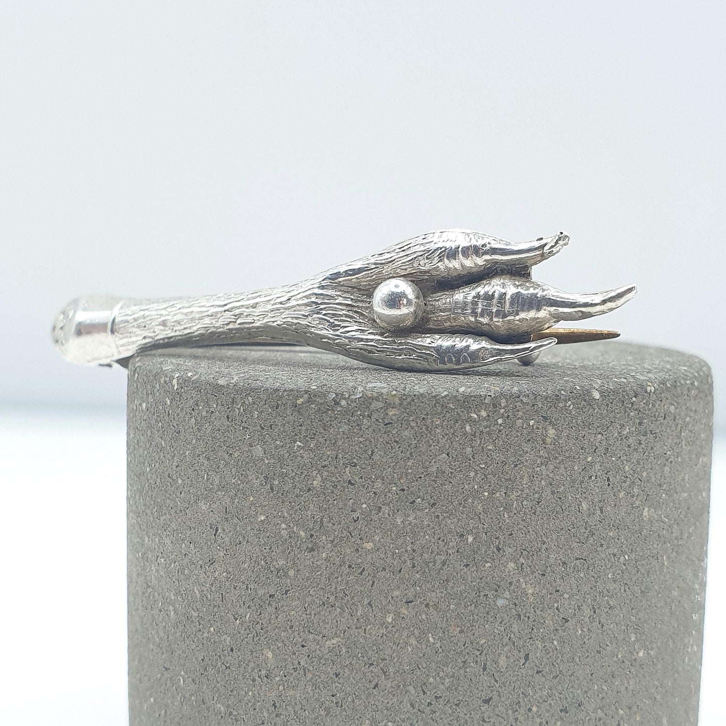 Antique Sterling Silver Grouse Foot Brooch Lucky Bird Claw Hunting Scottish Highlands Jewelry Jewellery Animal Unisex