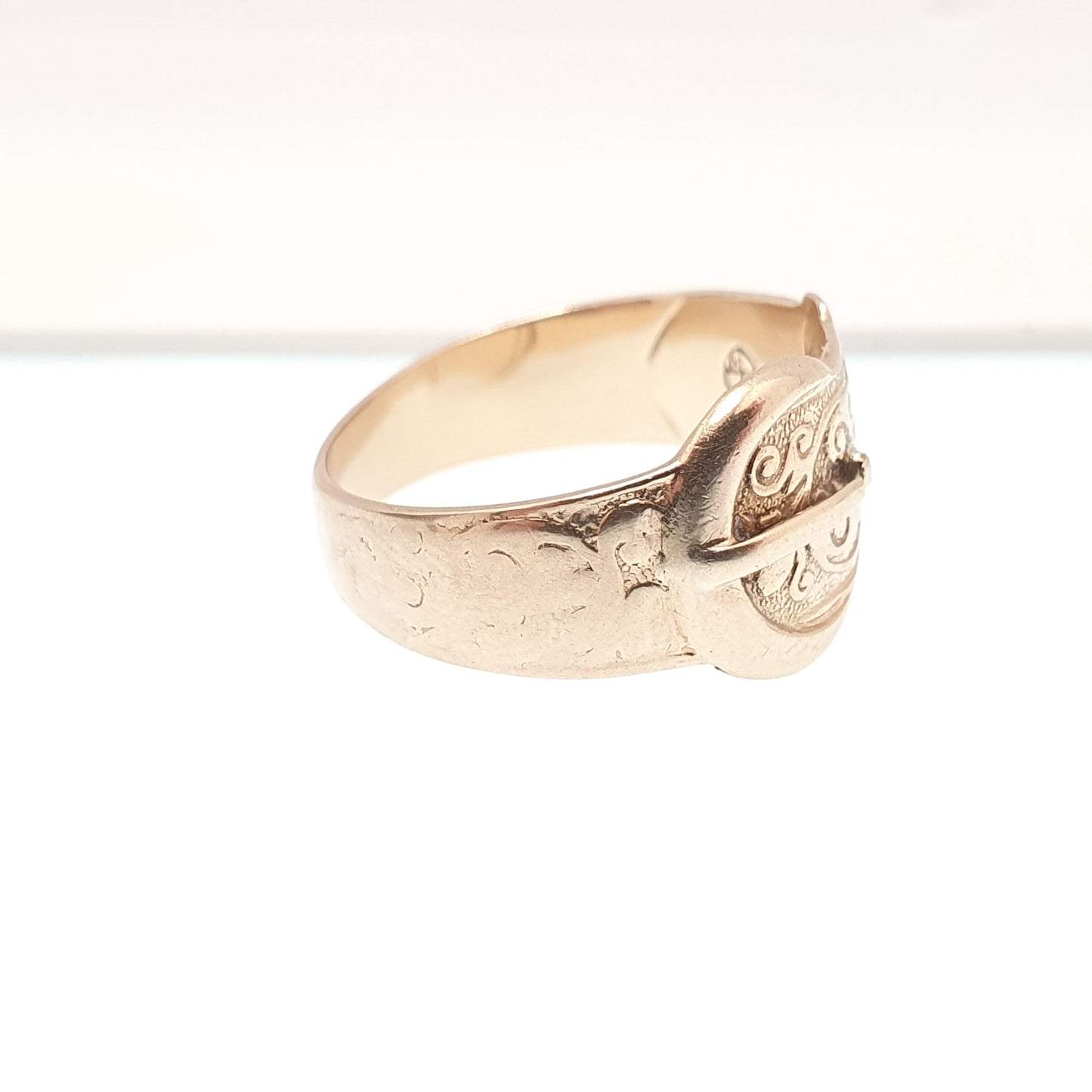 Vintage 9k 9ct Gold Buckle Band Ring Stacking Stacker 1963 Hallmarked Solid 375 9kt Belt Jewelry Jewellery
