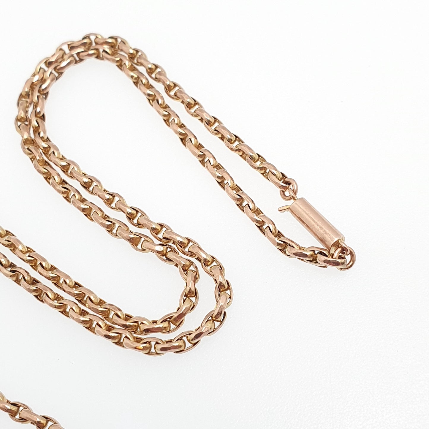 Antique Victorian 9ct Rose Gold Chain Necklace Belcher Cable Link Solid 9k Vintage 4.84g