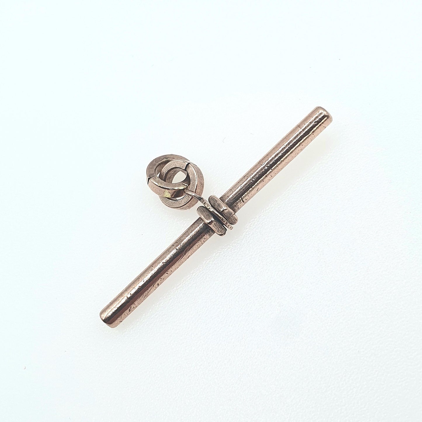 Antique Rose Rolled Gold T Bar Pendant Albert Chain Pocket Watch Gold Filled Charm Vintage Mens Womens Jewelry Jewellery