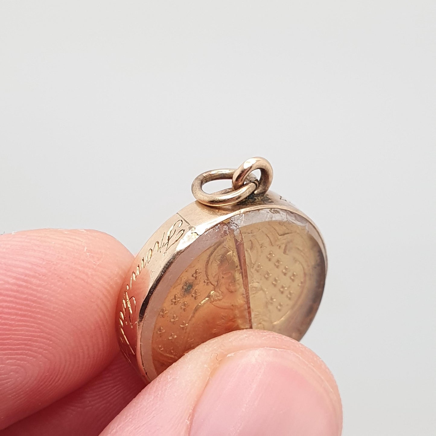 Antique 15ct Gold Religious Medal Coin Locket 1877 Lord Abbott Alcock Pendant Necklace Christian Monk Vintage Jewelry Jewellery