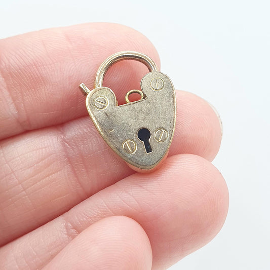Antique Victorian Rolled Gold Padlock Clasp Heart Lock Charm Gold Filled Lock Bracelet Necklace Pendant Vintage Jewelry Jewellery