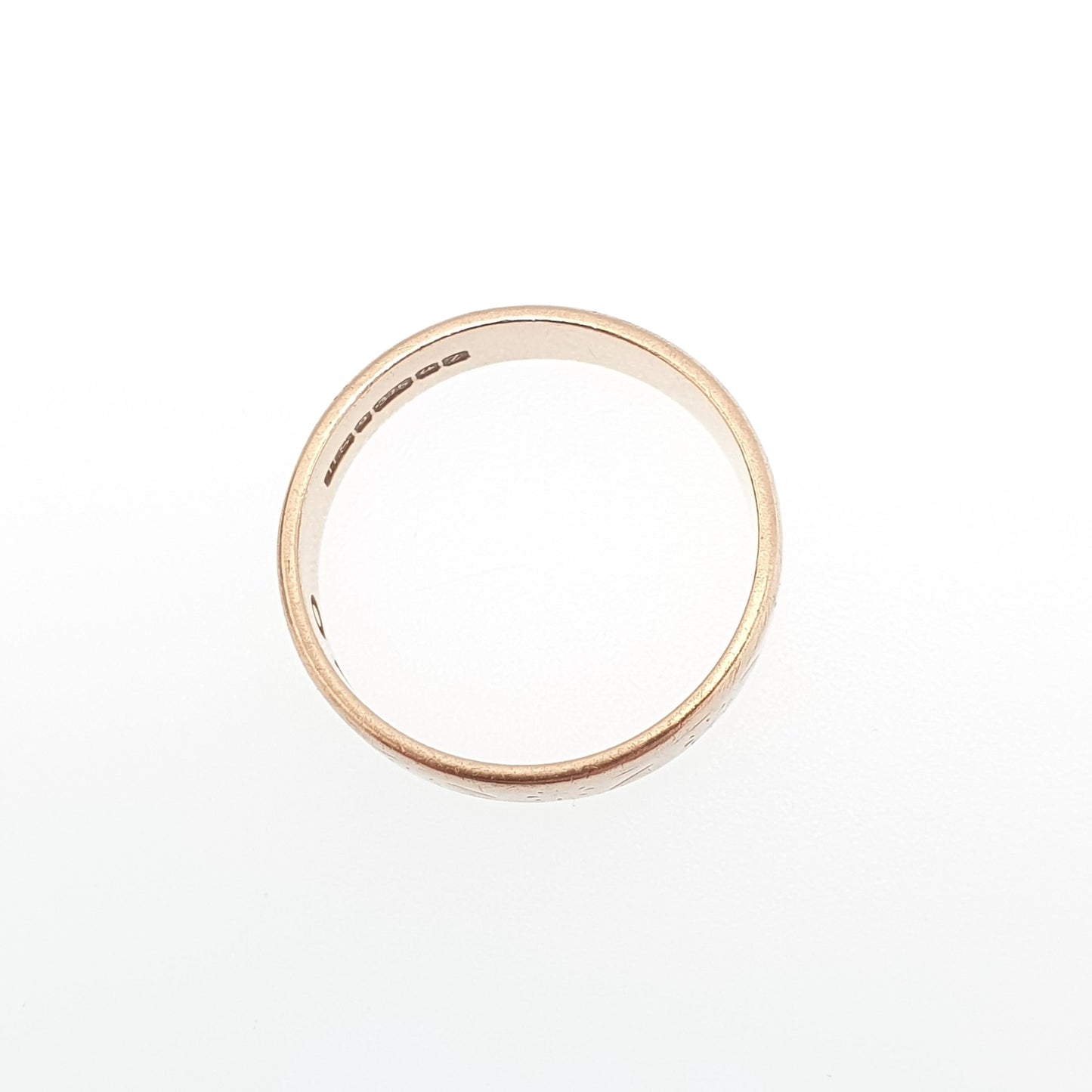 Vintage 9ct 9kt Gold Band Ring Wedding Engraved Solid 9k Stacking Stacker Mens Womens Jewelry Jewellery