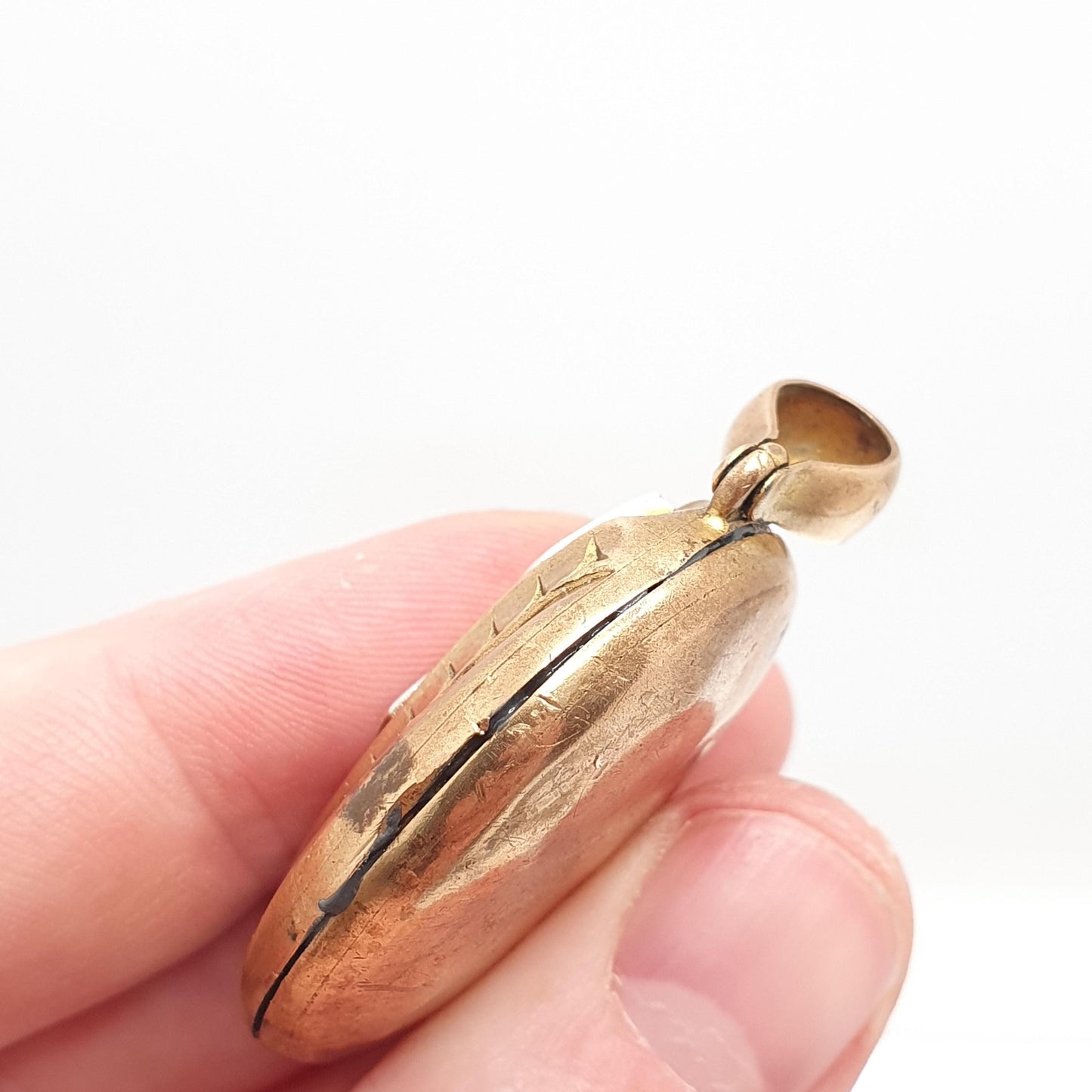 Antique Victorian Diamond Paste Necklace Pendant Gold Tone Base Metal Large Oval Vintage 1800s Big Jewellery Jewelry