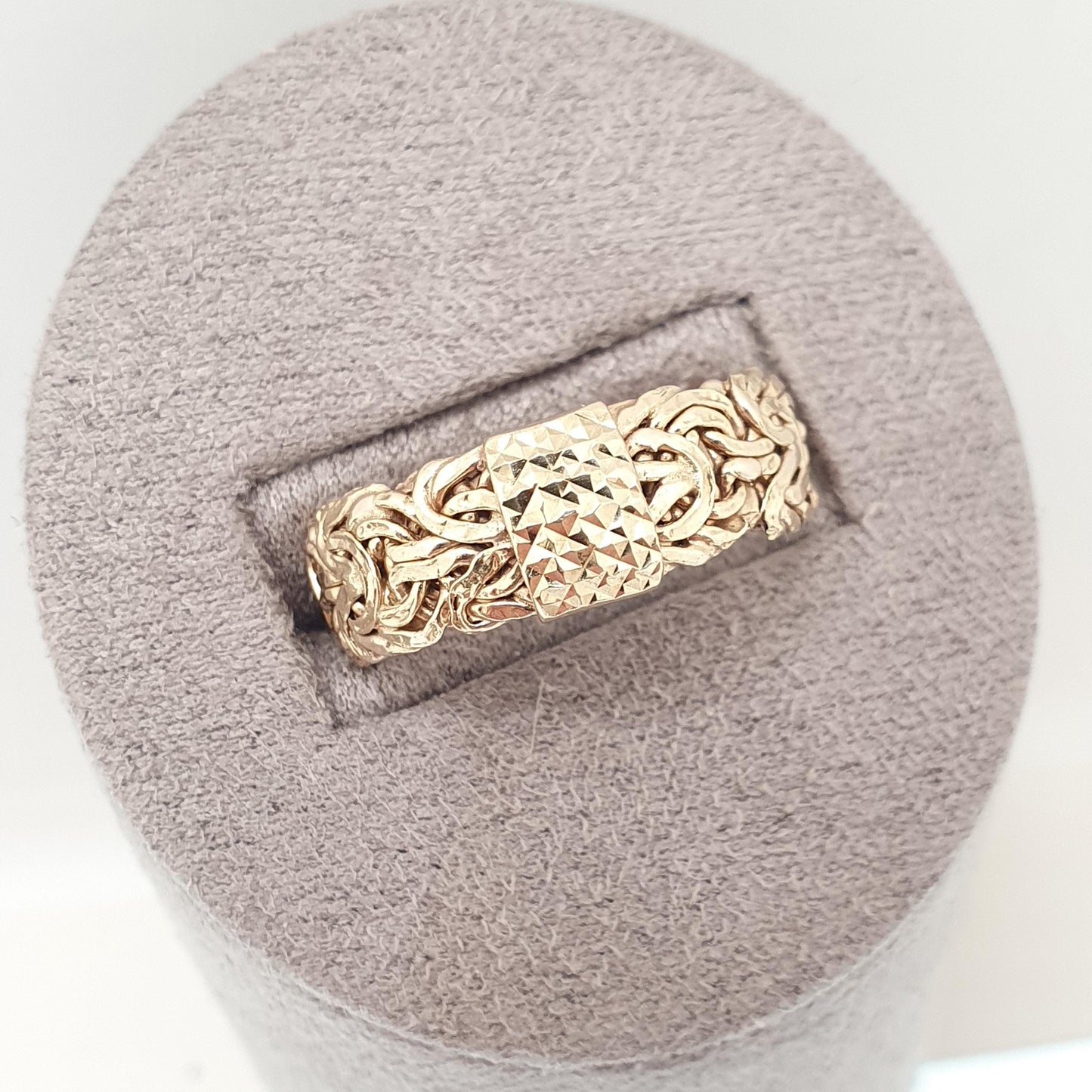 Vintage 9ct 9kt Gold Band Ring MILOR Italian Designer Woven Hammered Solid 375 9k Yellow Womens