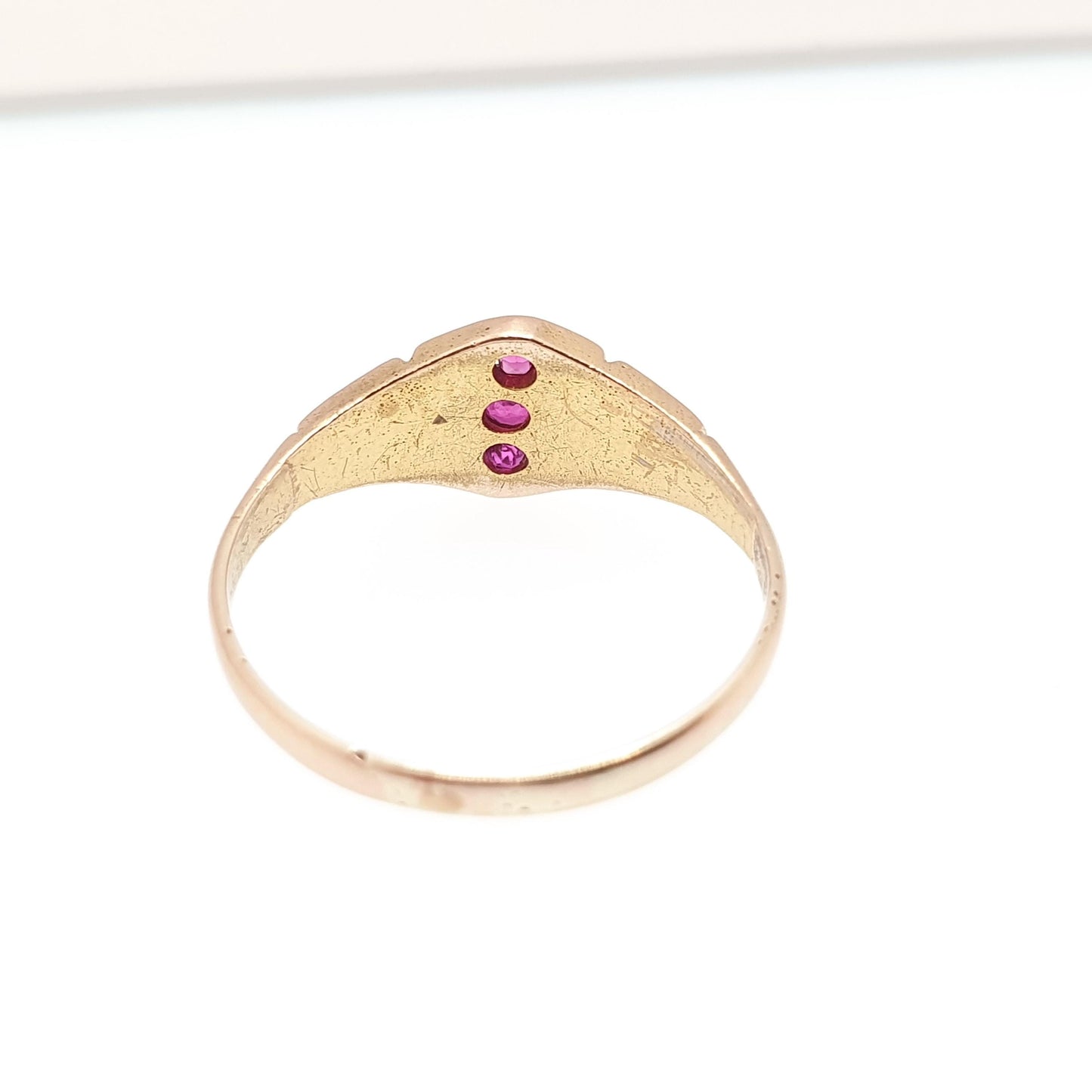 Antique 18ct Gold Natural Ruby & Pearl Ring Victorian Solid 14k Gold Shank Vintage Jewelry Jewellery