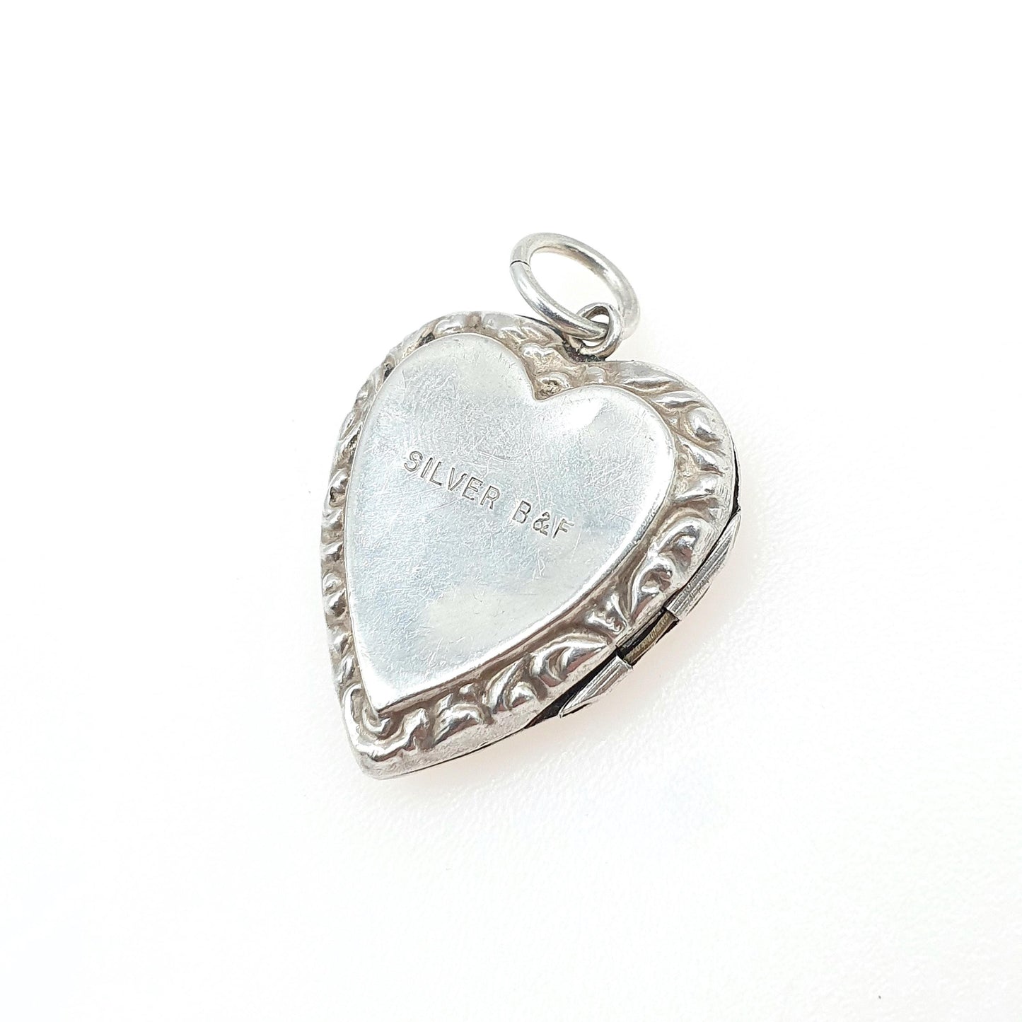 Antique Victorian Solid Silver MIZPAH Heart Pendant Necklace Womens Mens Jewelry Vintage Jewellery