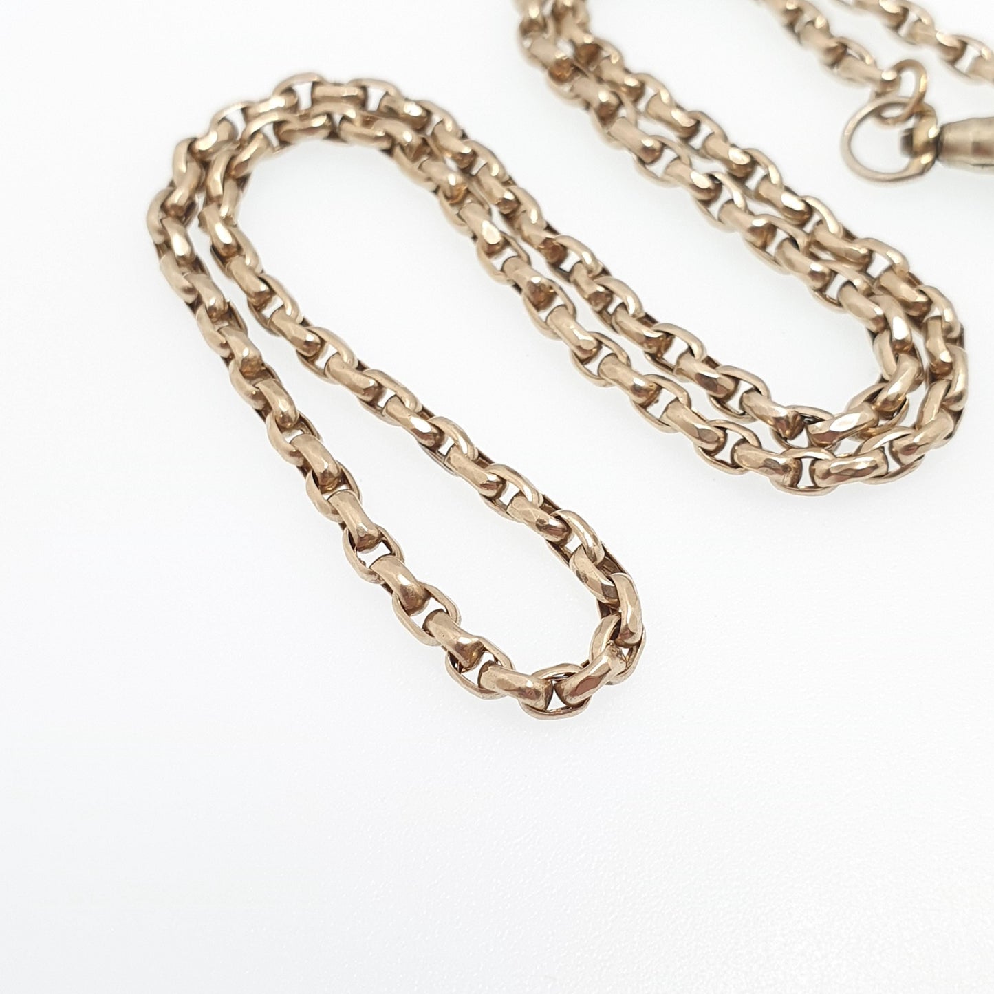Antique Victorian Pinchbeck Belcher Chain Necklace Dog Clip Guard Cable Link 7.96g 44cm Vintage
