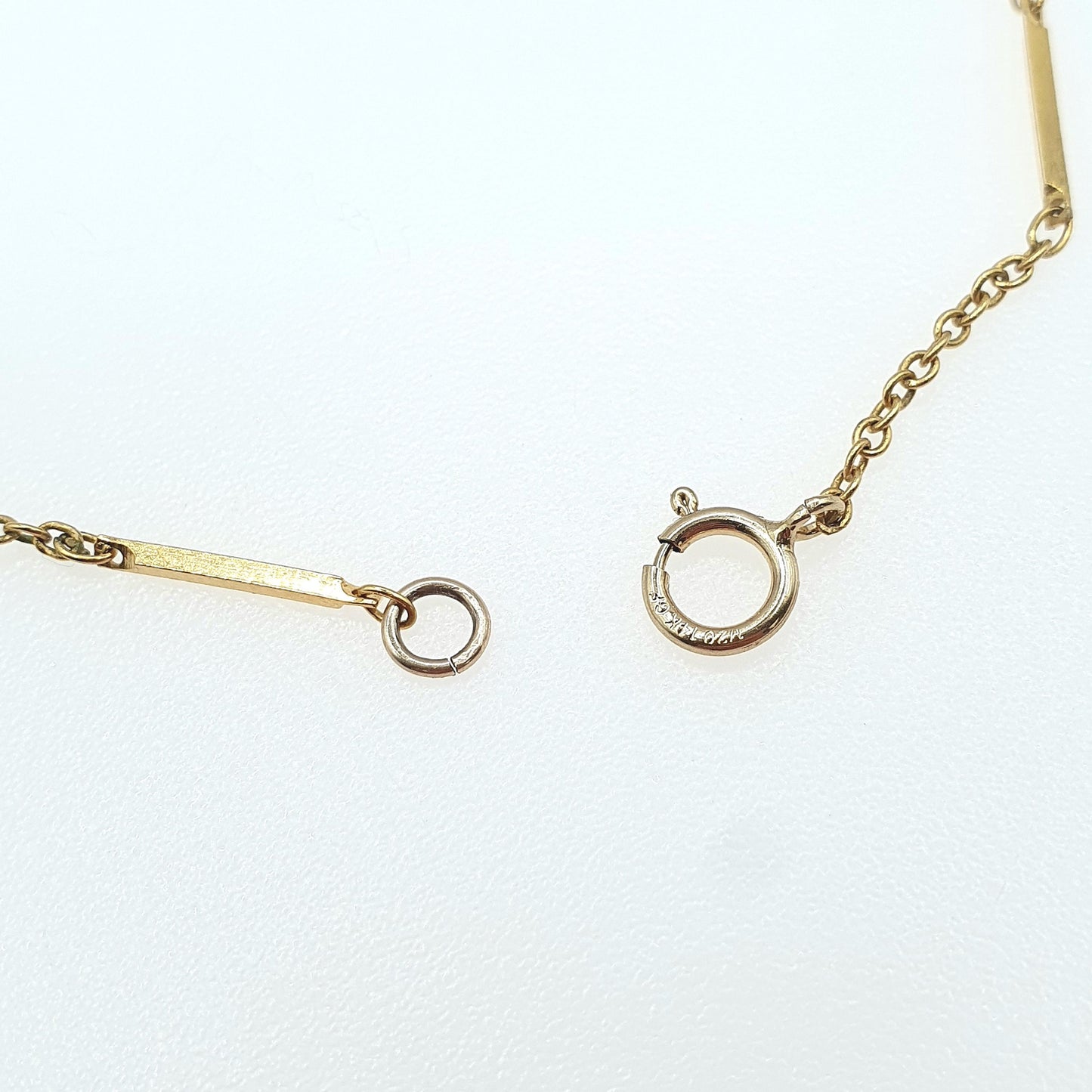 Vintage Rolled Gold Filled Bar and Cable Link Chain Necklace Antique Style 45cm 2.21g Jewelry Jewellery