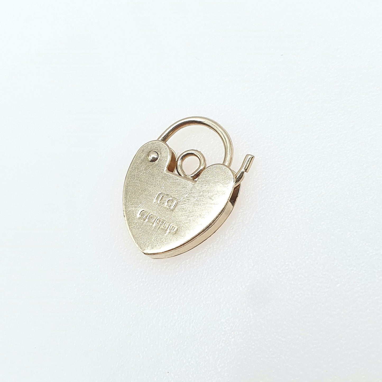 Vintage 9ct Gold Padlock Clasp Charm Solid 9kt 9k Necklace Bracelet Heart Jewelry Jewellery