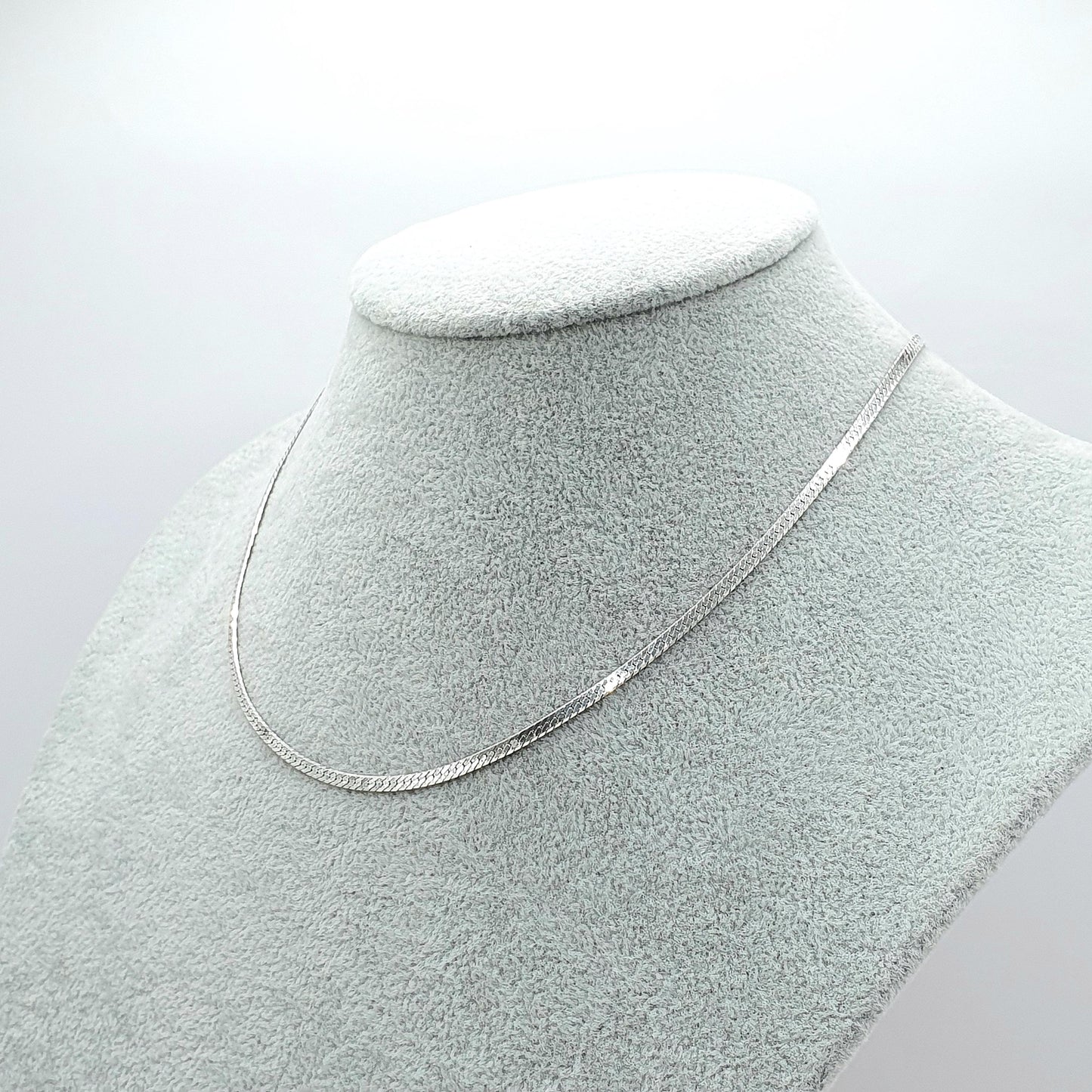 Vintage Sterling Silver Flat Snake Link Chain Necklace Woven 3.89g 40cm Solid 925 Jewellery Jewelry