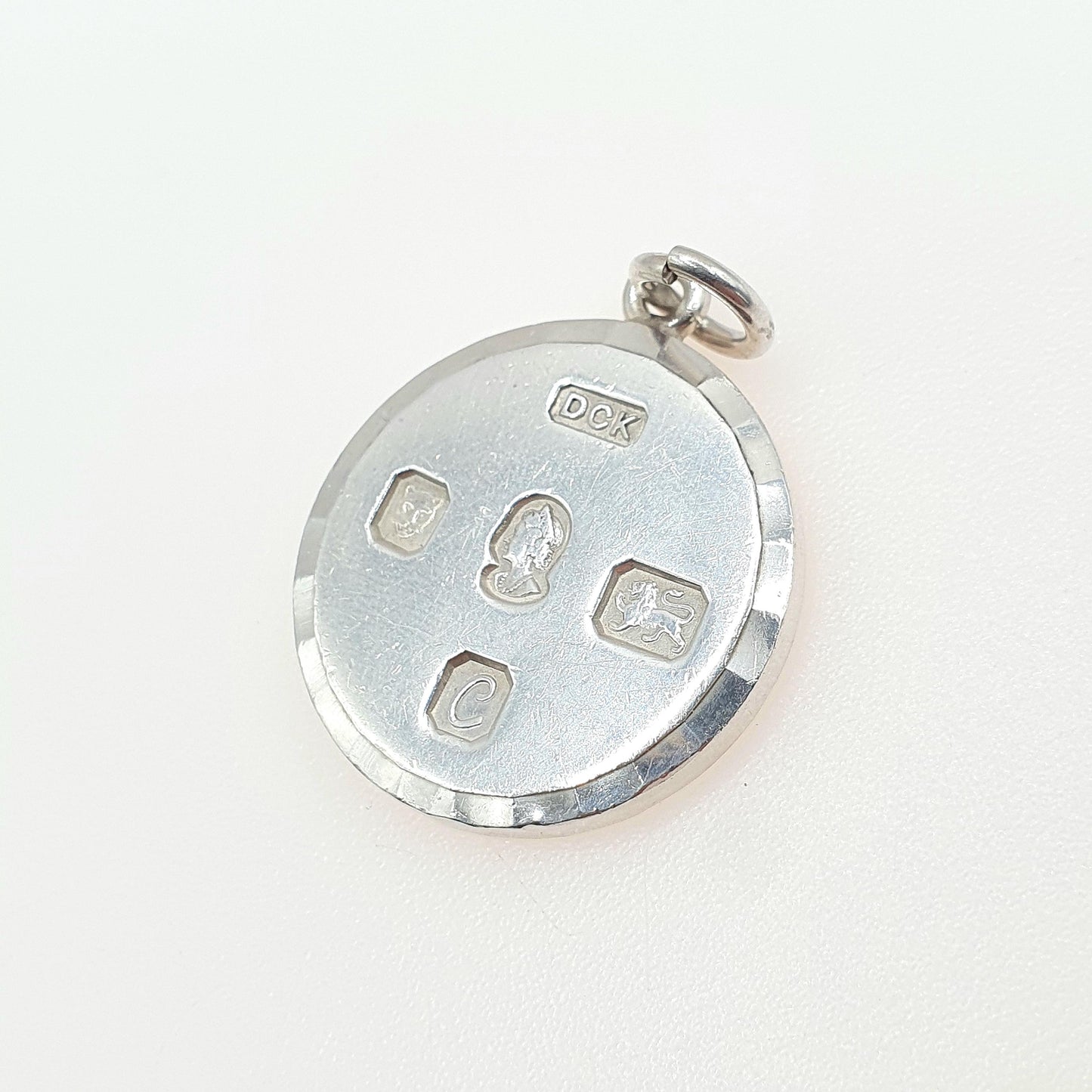 Vintage Sterling Silver Round Ingot Coin Pendant Queen Elizabeth 2nd Solid 925 Large Heavy Necklace